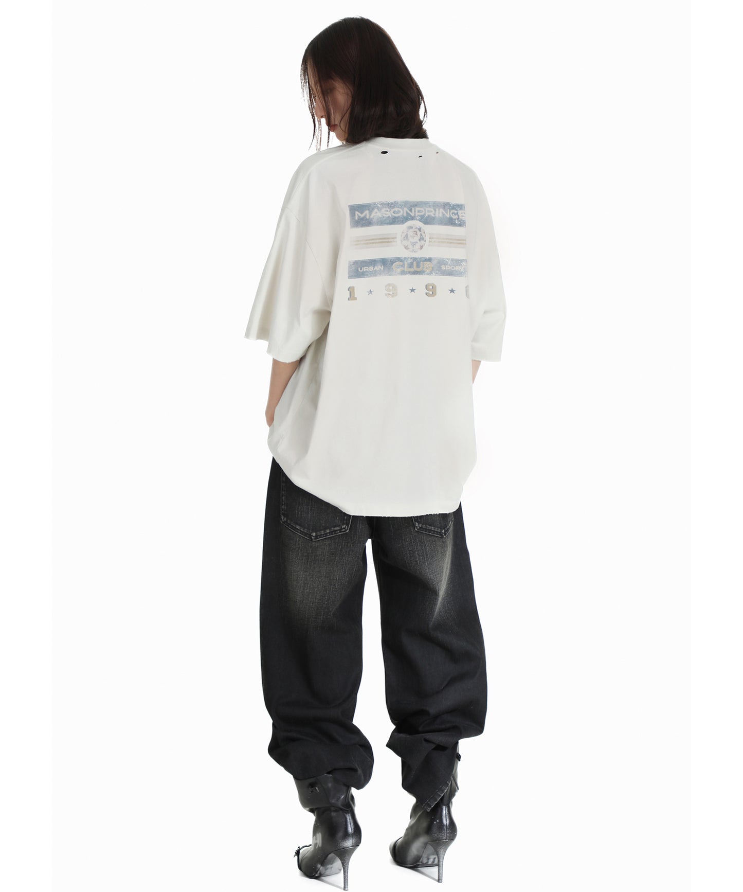 オーバーサイズ 落書きプリント Tシャツ DT4293【2025SS】