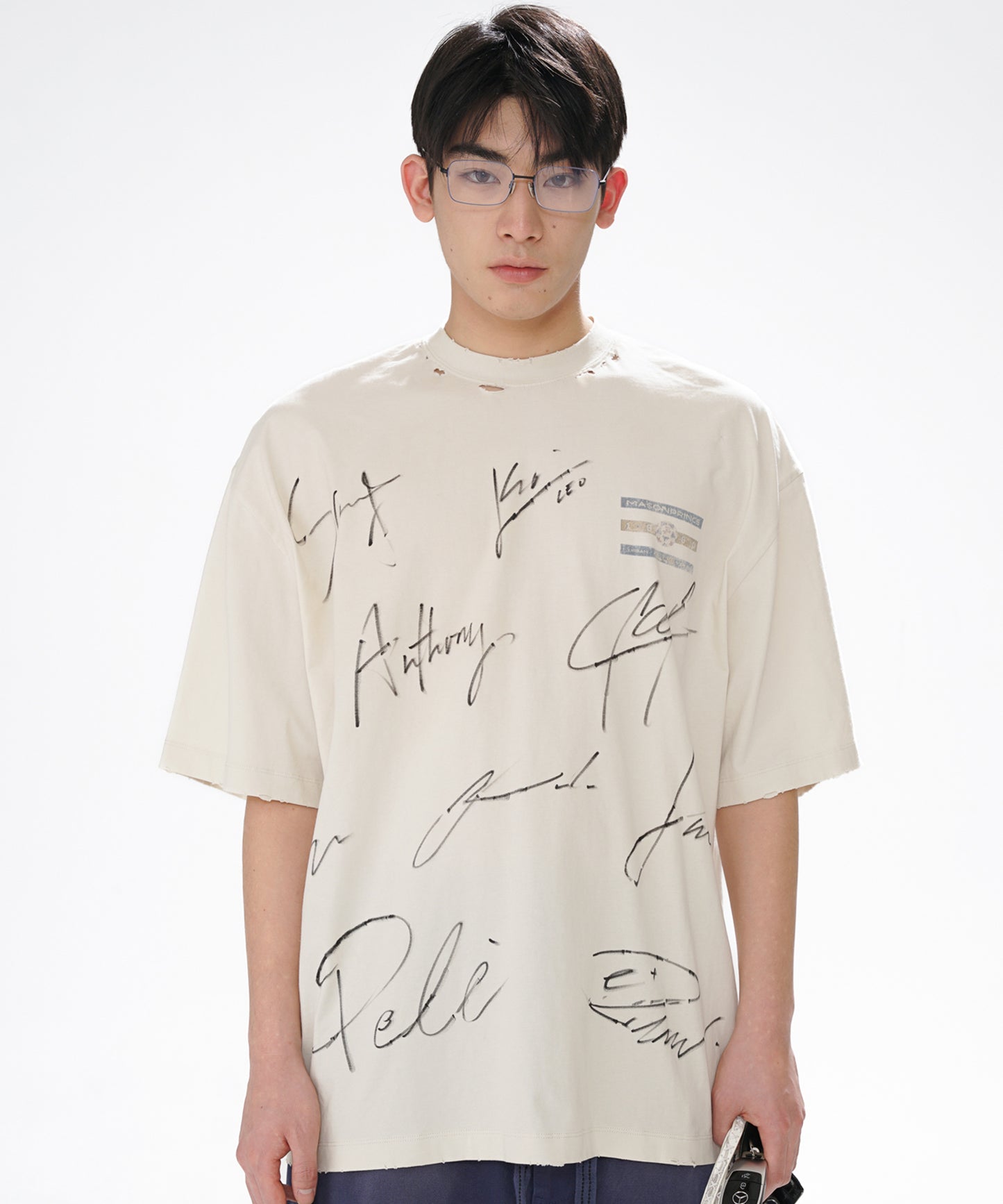 オーバーサイズ 落書きプリント Tシャツ DT4293【2025SS】