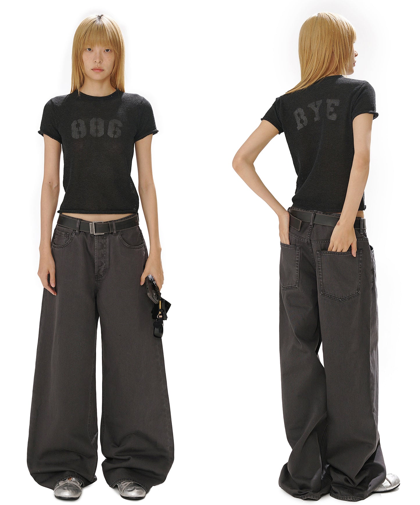 ショート丈 メッシュニット Tシャツ DT4297【2025SS】