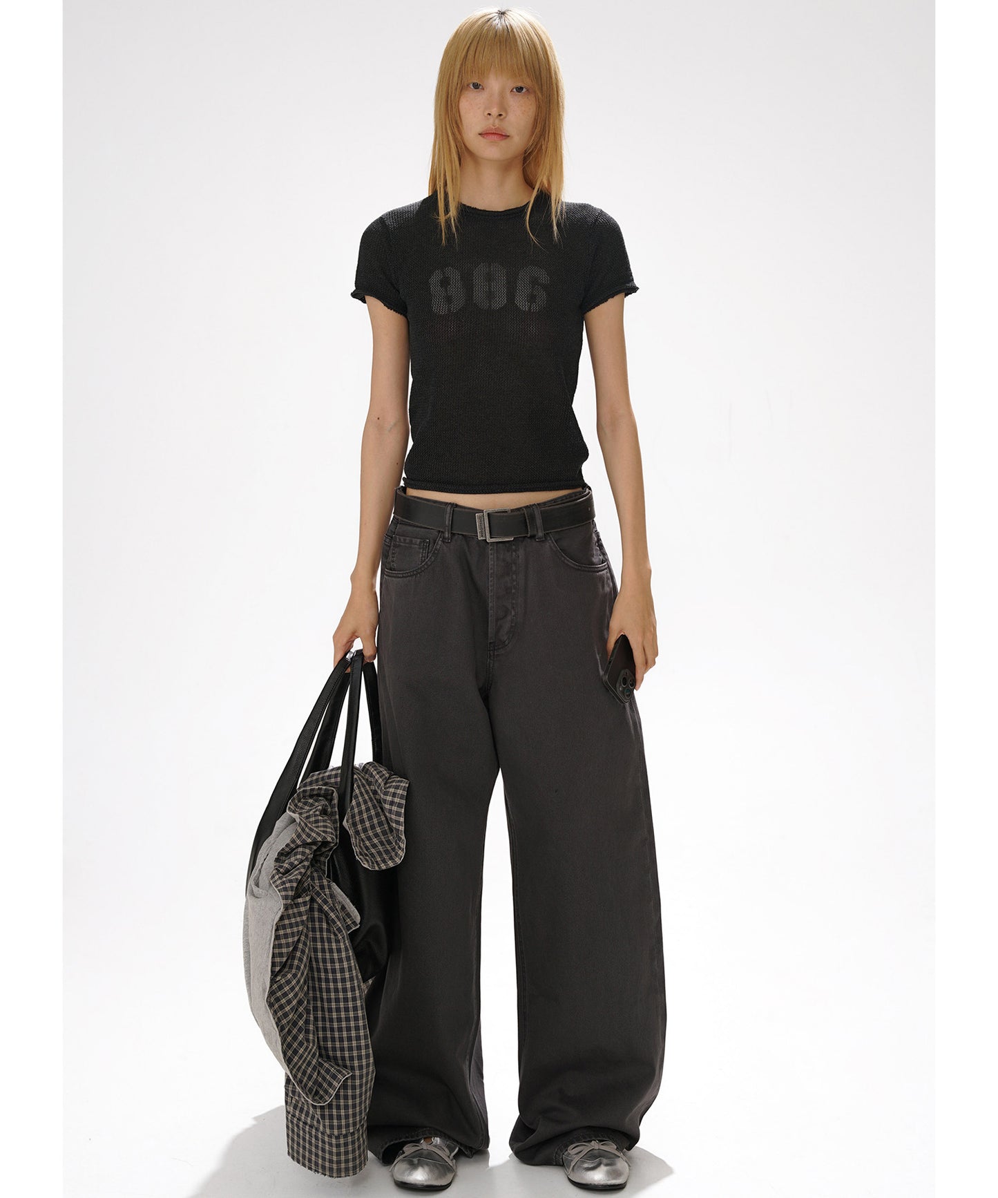 ショート丈 メッシュニット Tシャツ DT4297【2025SS】