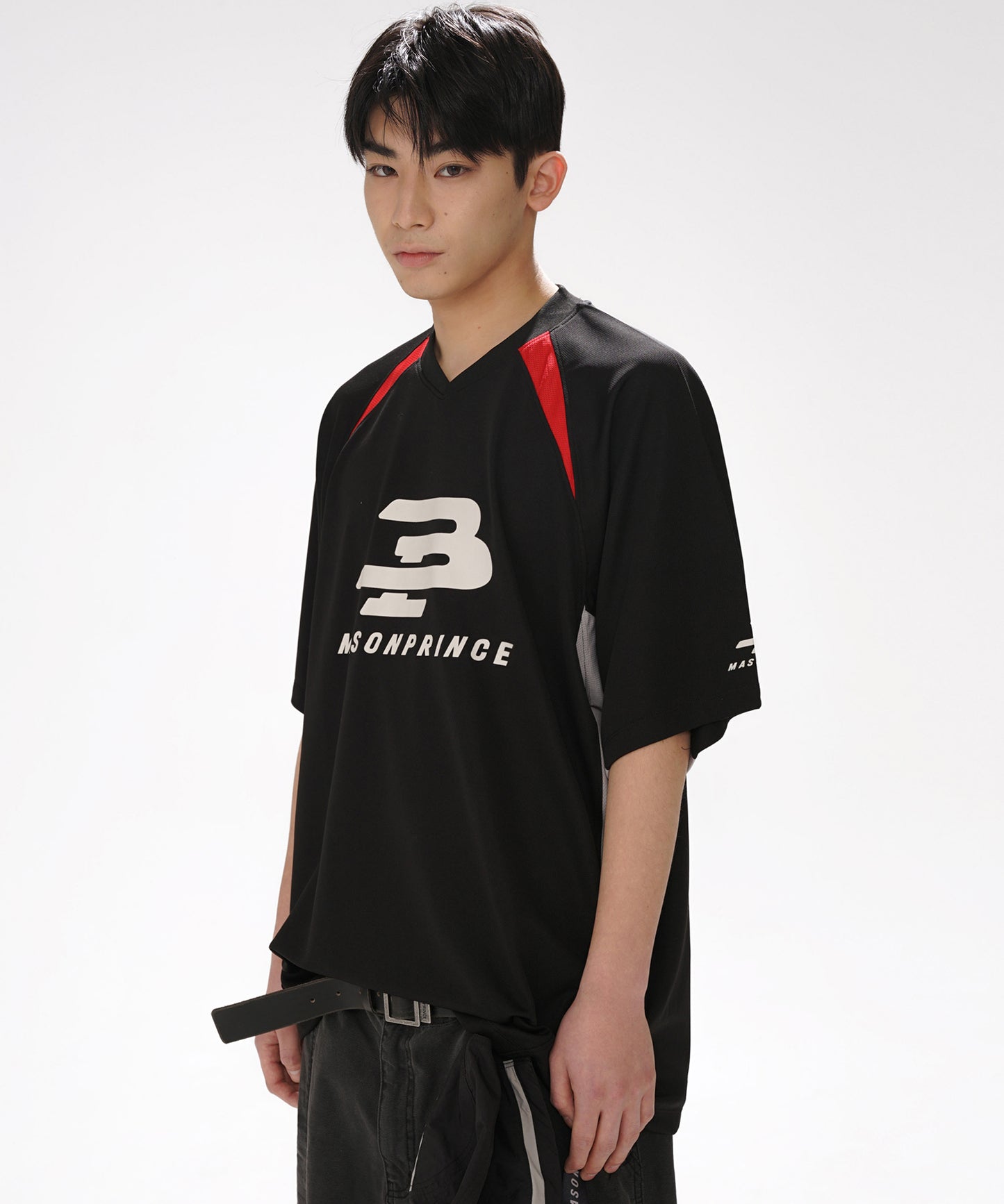 【SALE 30%OFF_特別価格適用※カートに入れるとセール価格が適用されます※】オーバーサイズ Vネック ゲームシャツ Tシャツ DT4300【MASONPRINCE】【2025SS】