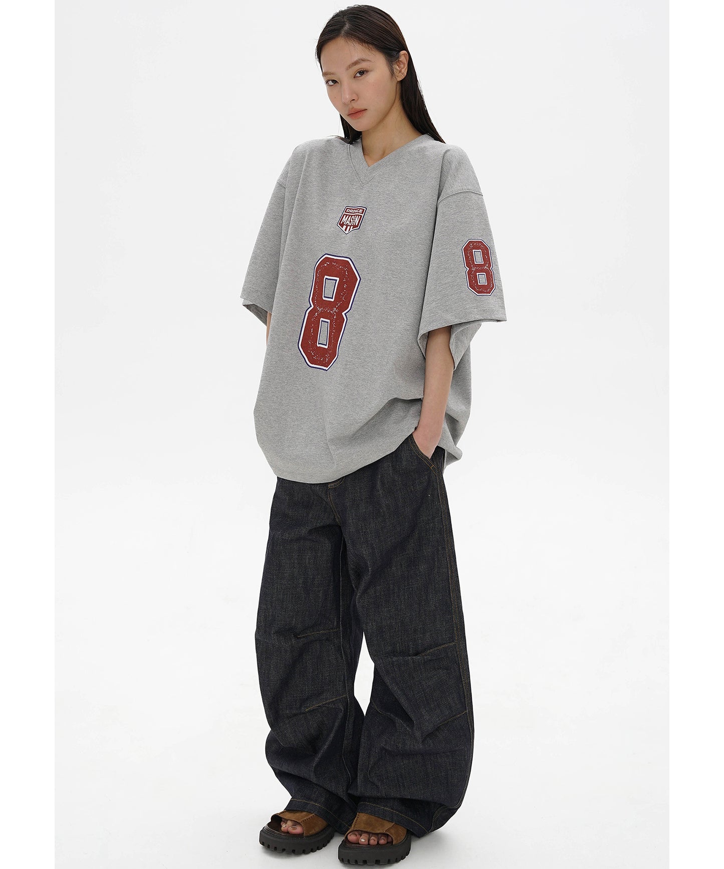 オーバーサイズ ナンバリングデザイン ゲームシャツ Tシャツ DT4318【2025SS】