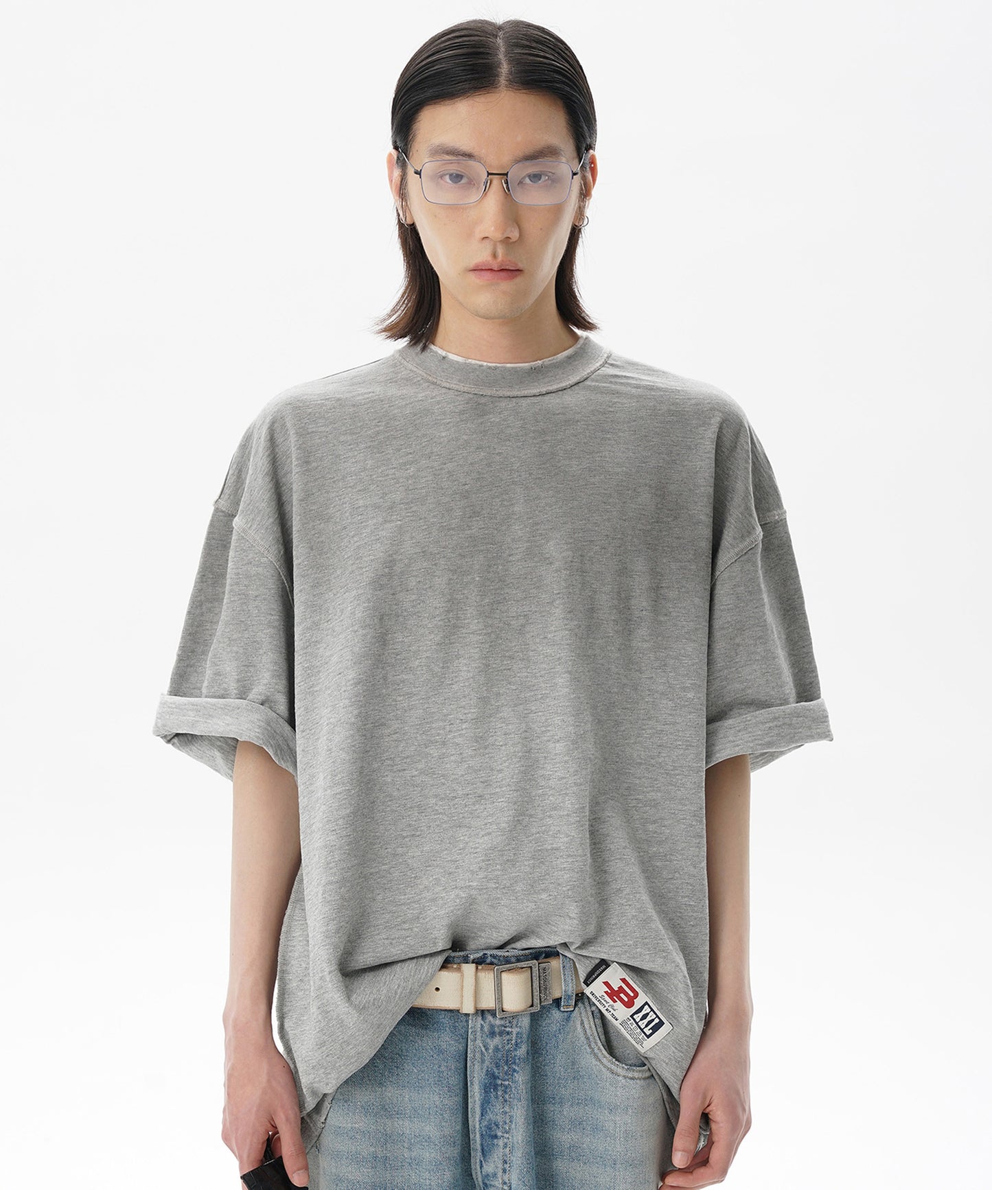 オーバーサイズ スプレー加工 バックプリント Tシャツ DT4320【MASONPRINCE】【2025SS】