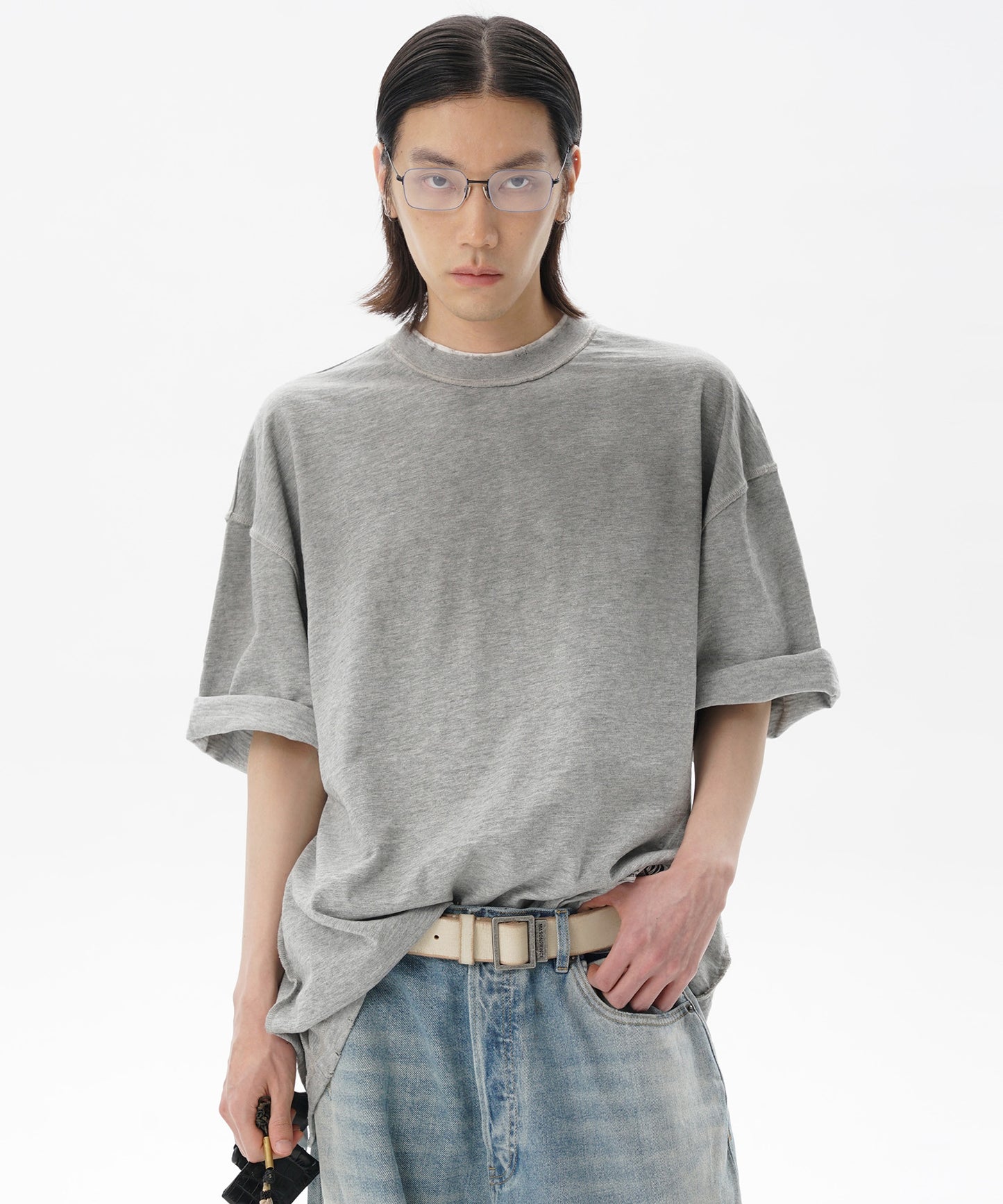 オーバーサイズ スプレー加工 バックプリント Tシャツ DT4320【MASONPRINCE】【2025SS】