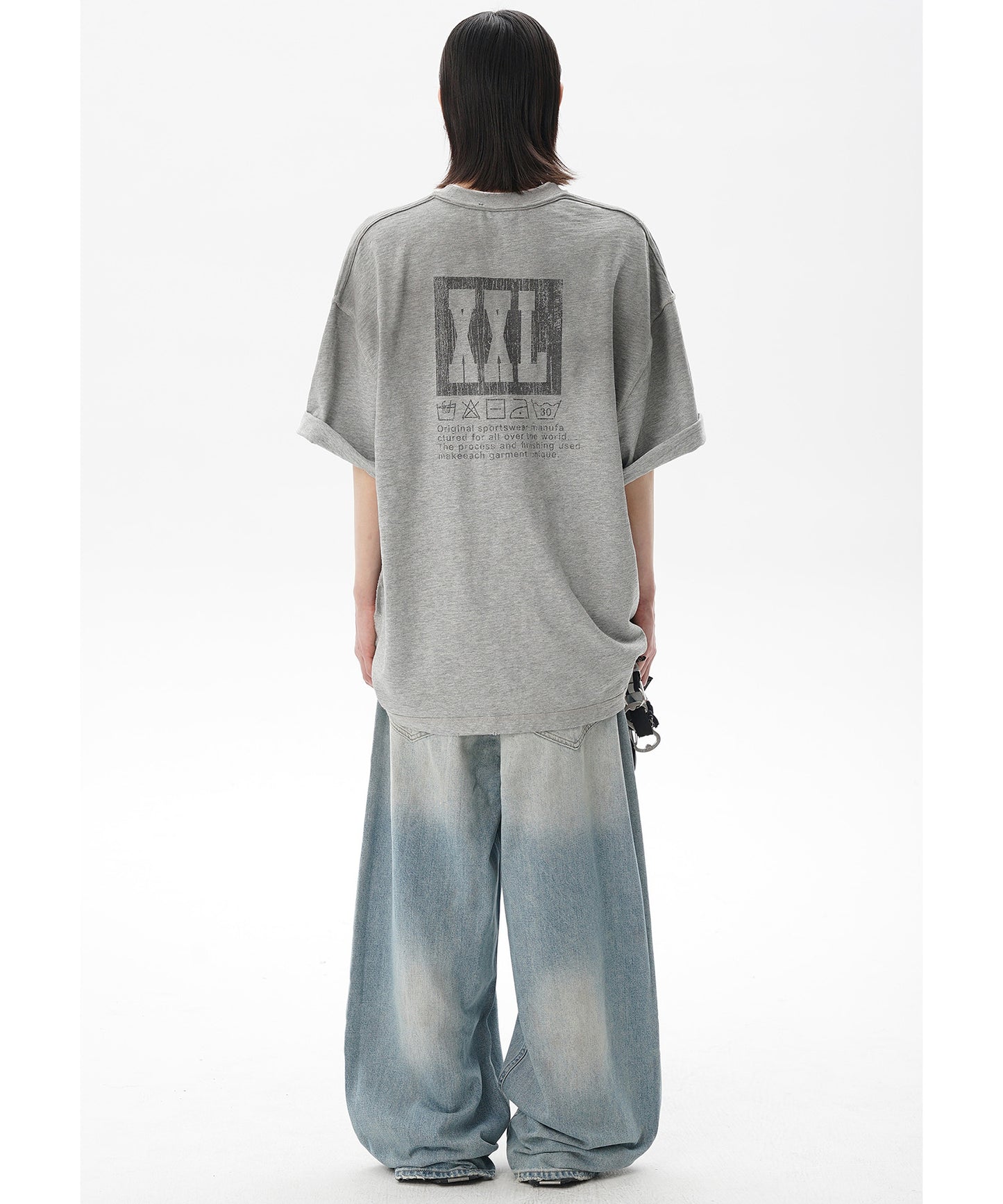オーバーサイズ スプレー加工 バックプリント Tシャツ DT4320【MASONPRINCE】【2025SS】