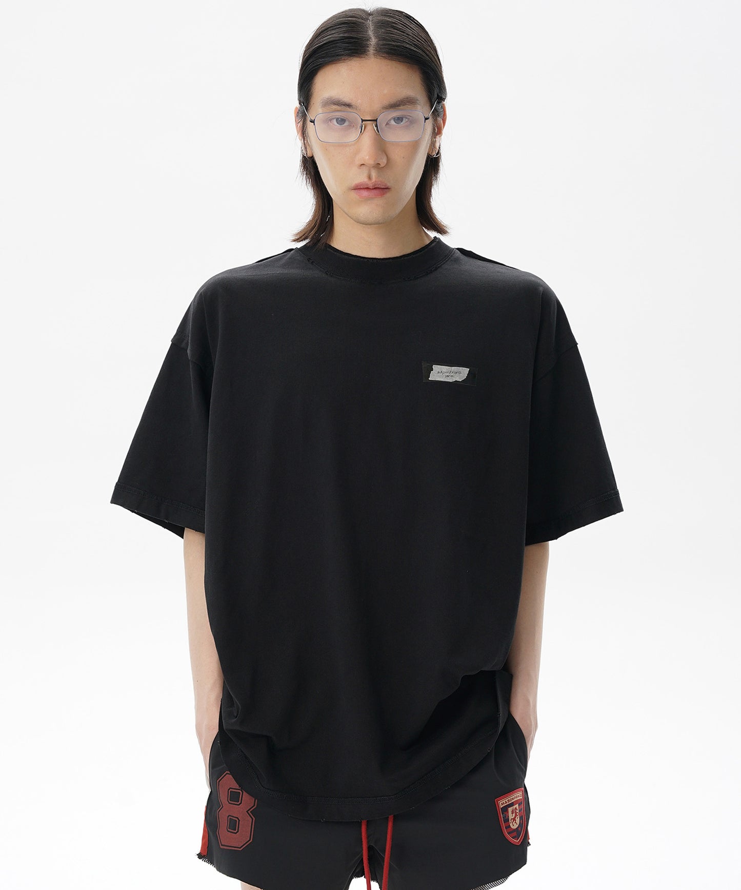 【SALE 30%OFF_特別価格適用※カートに入れるとセール価格が適用されます※】オーバーサイズ ウオッシュ加工 シンプルロゴ Tシャツ DT4331【MASONPRINCE】