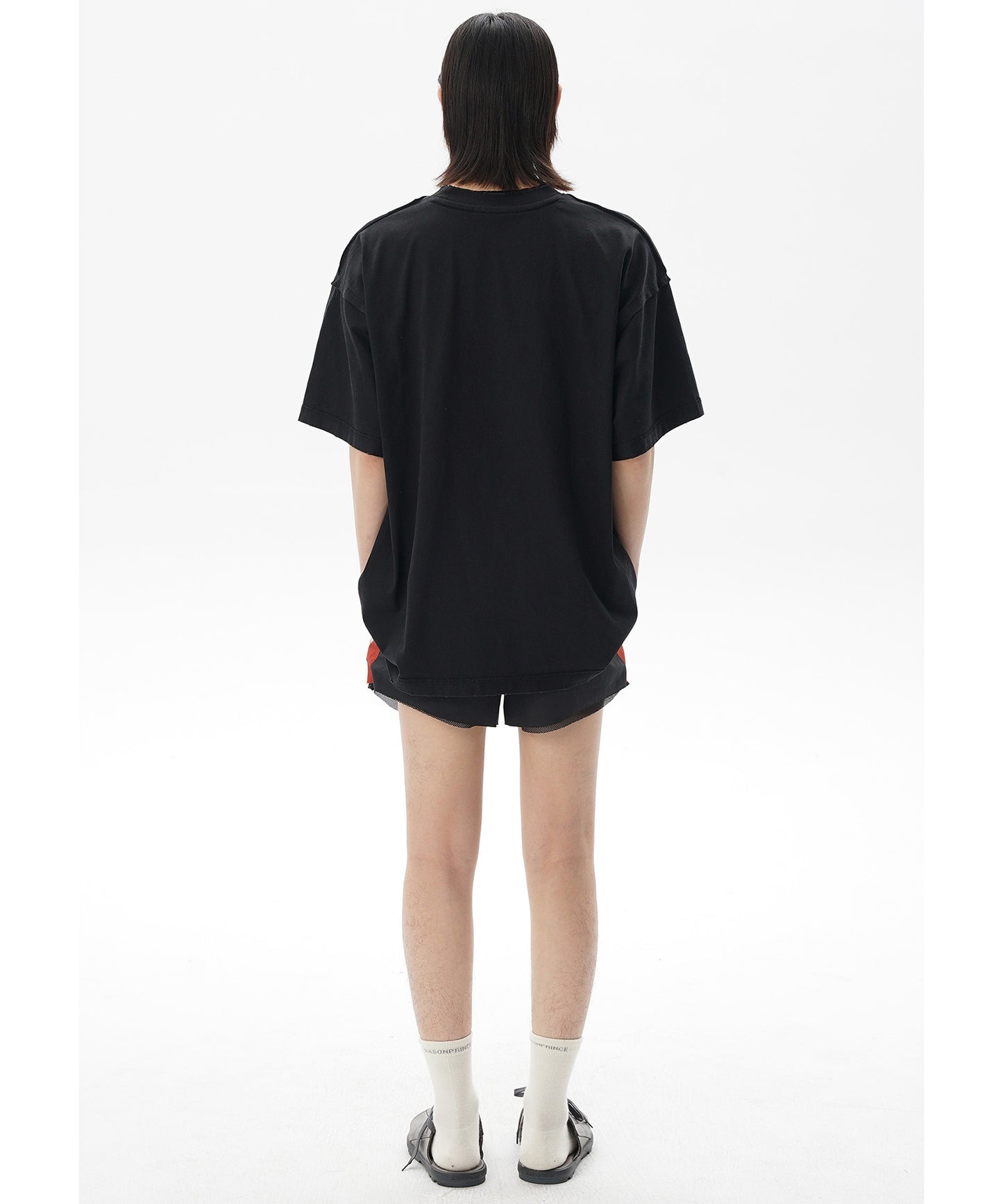 【SALE 30%OFF_特別価格適用※カートに入れるとセール価格が適用されます※】オーバーサイズ ウオッシュ加工 シンプルロゴ Tシャツ DT4331【MASONPRINCE】