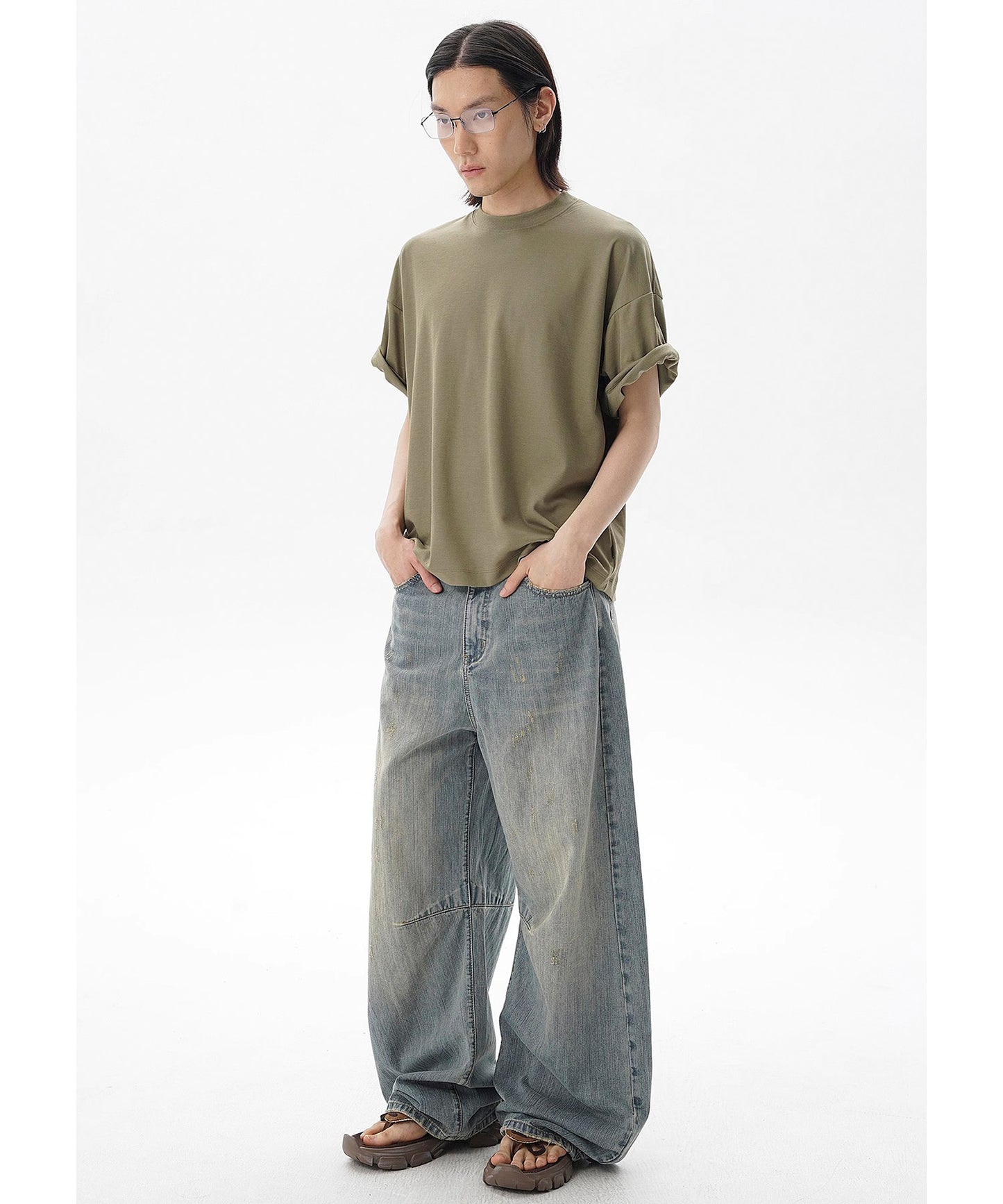 オーバーサイズ シンプル無地 Tシャツ DT4335【MASONPRINCE】【2025SS】