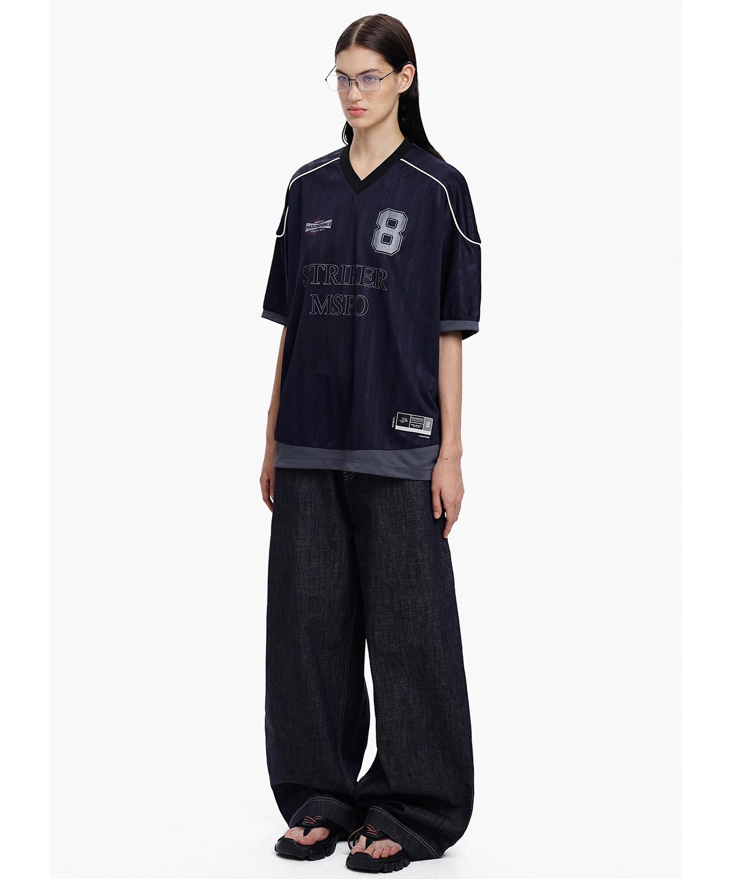 オーバーサイズ Vネック ナンバリング ゲームシャツ Tシャツ DT4342【MASONPRINCE】【2025SS】
