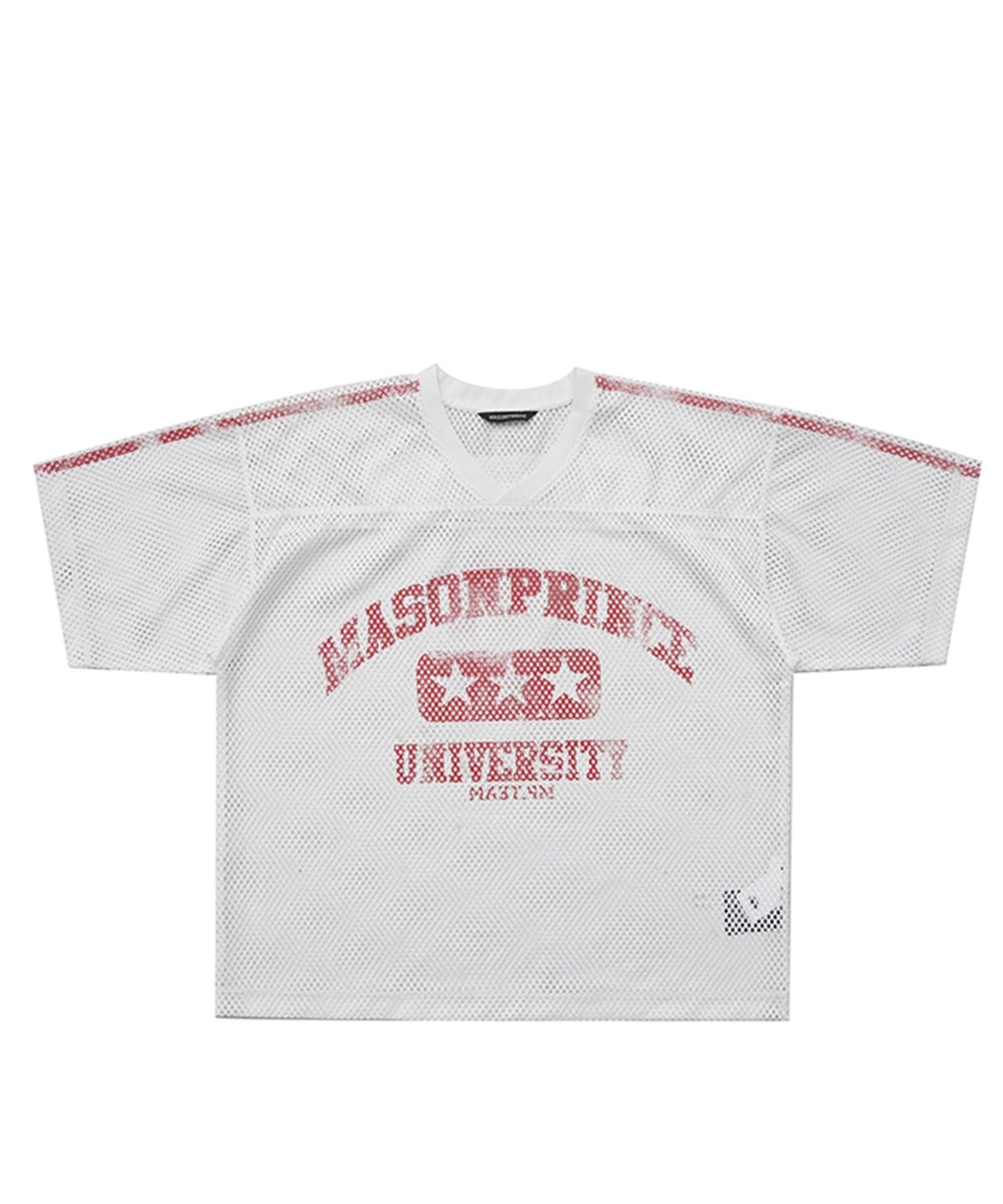Vネック ナンバリング メッシュTシャツ DT4346【MASONPRINCE】【2025SS】