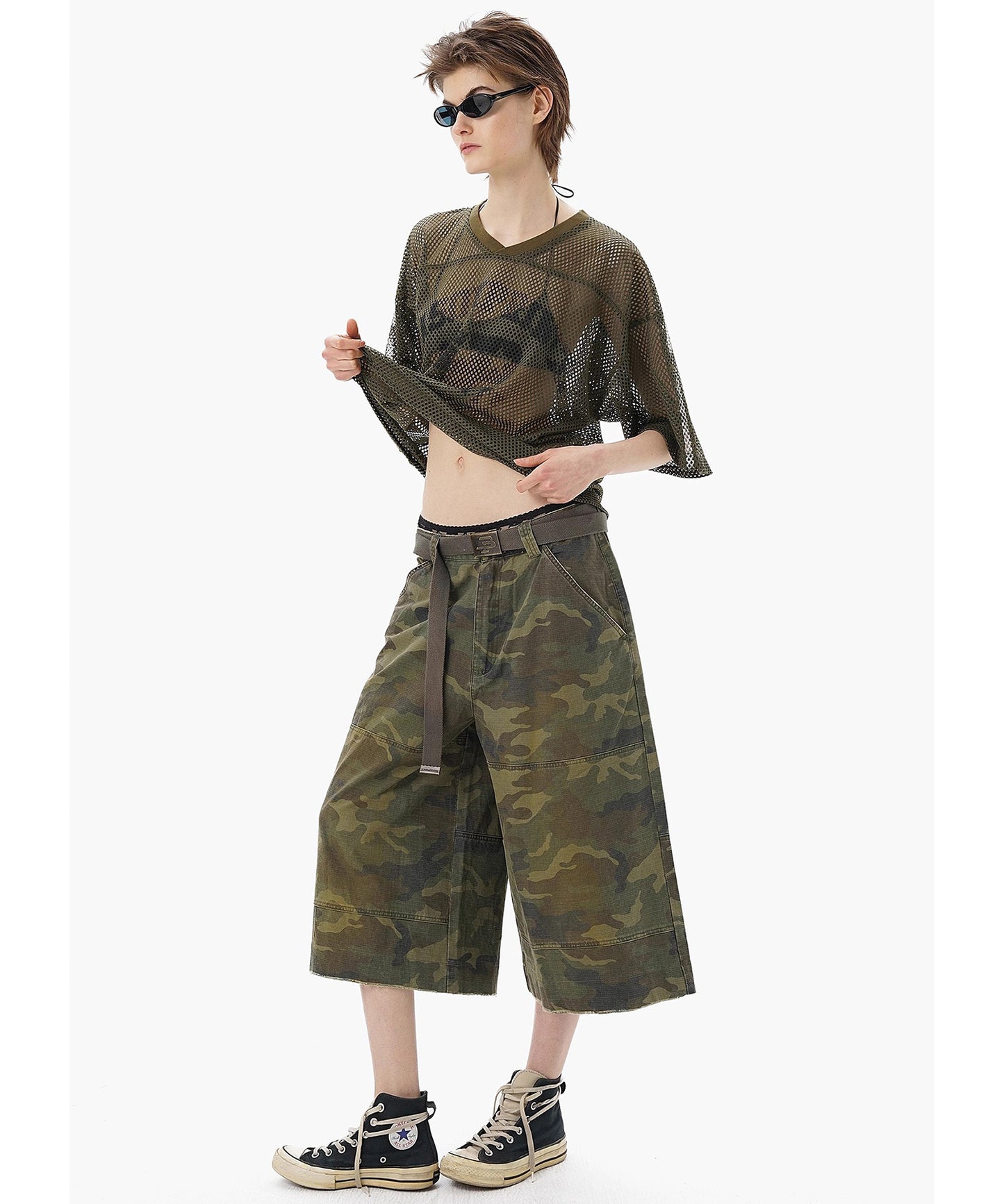 Vネック ナンバリング メッシュTシャツ DT4346【MASONPRINCE】【2025SS】