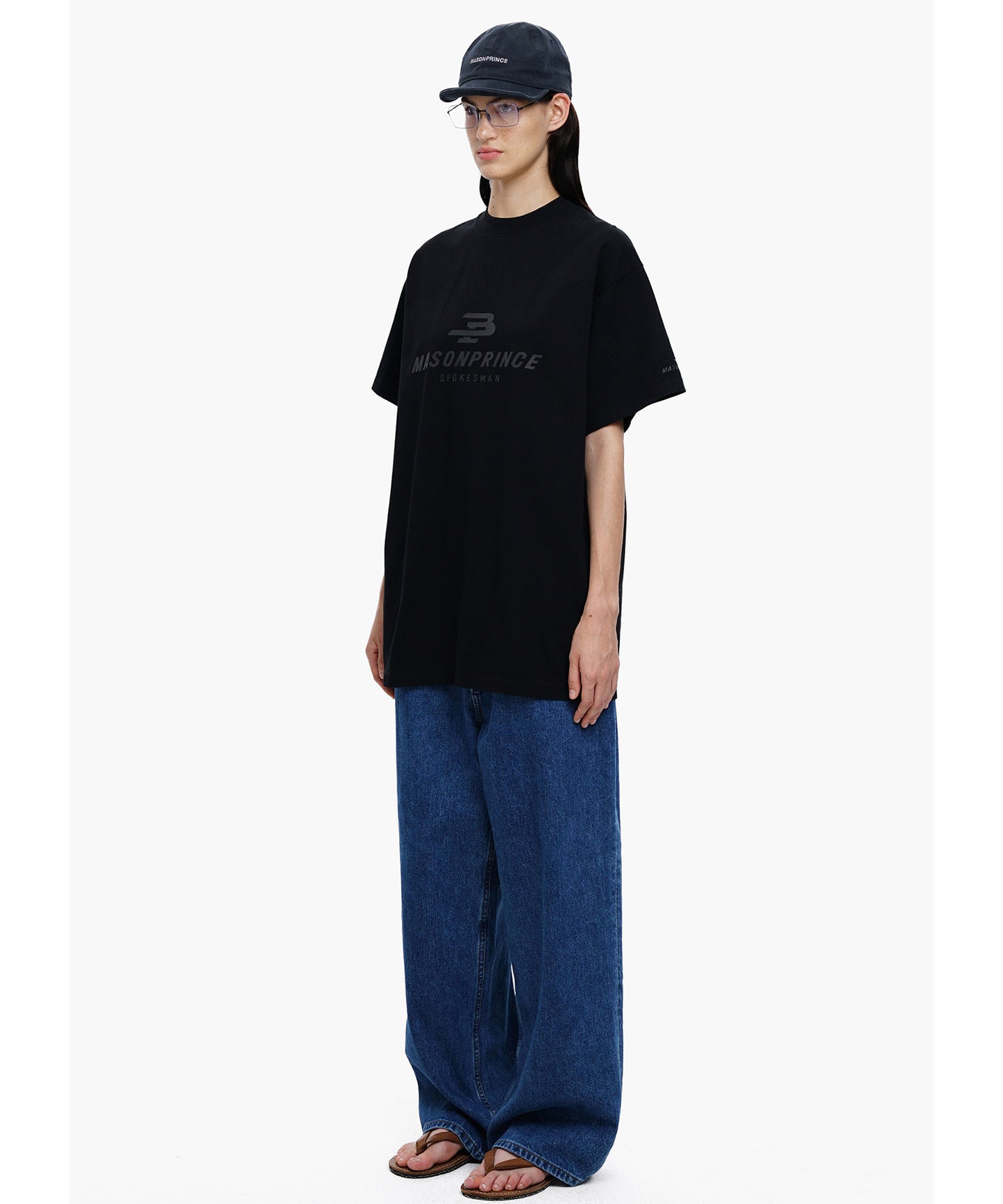 【自社サイト限定】4カラー オーバーサイズ リフレクターロゴプリント Tシャツ DT4358【MASONPRINCE】【2025SS】