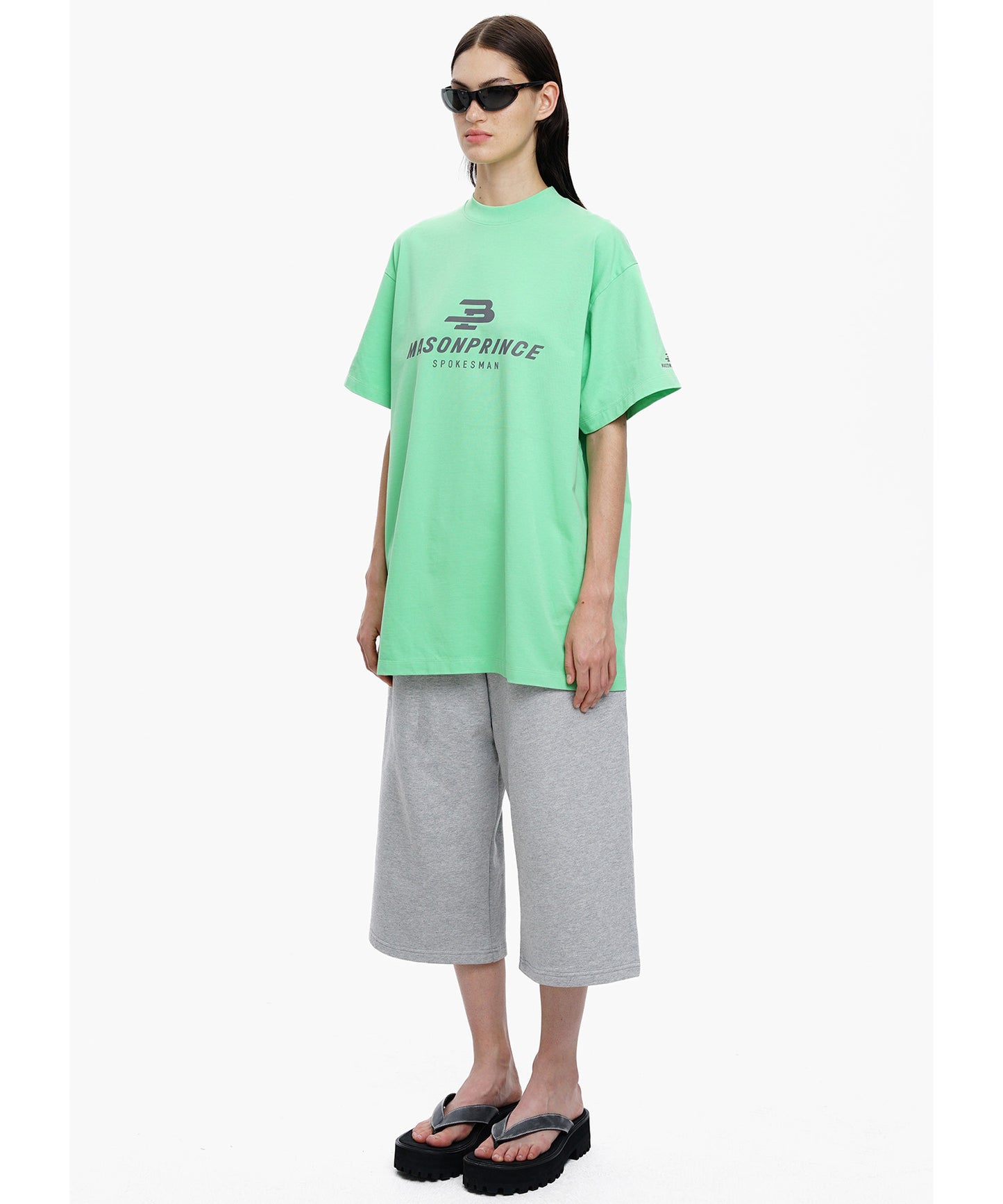 【自社サイト限定】4カラー オーバーサイズ リフレクターロゴプリント Tシャツ DT4358【MASONPRINCE】【2025SS】