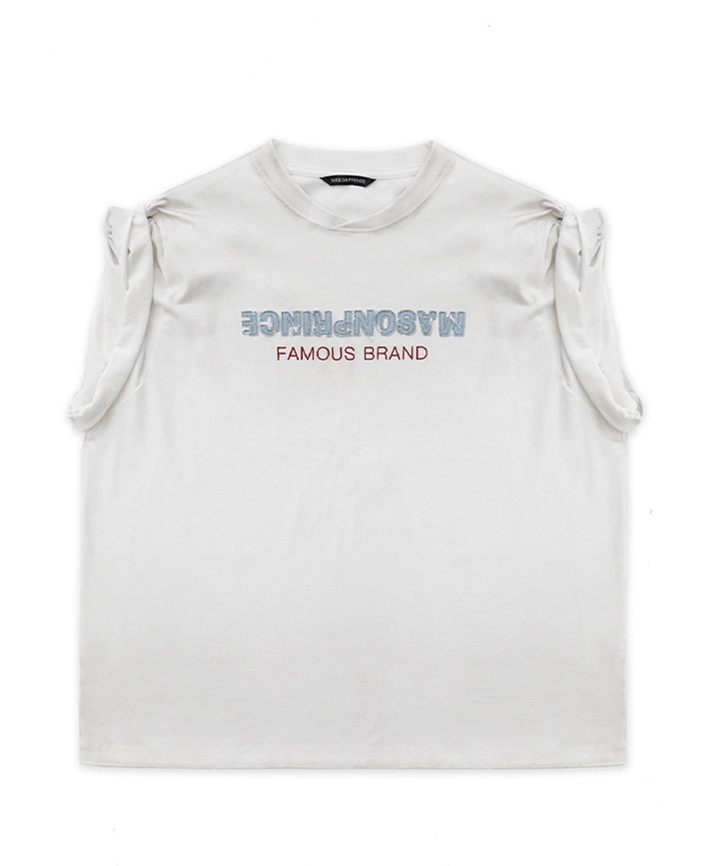 オーバーサイズ ロールスリーブ ロゴ刺繍 Tシャツ DT4364【MASONPRINCE】【2025SS】