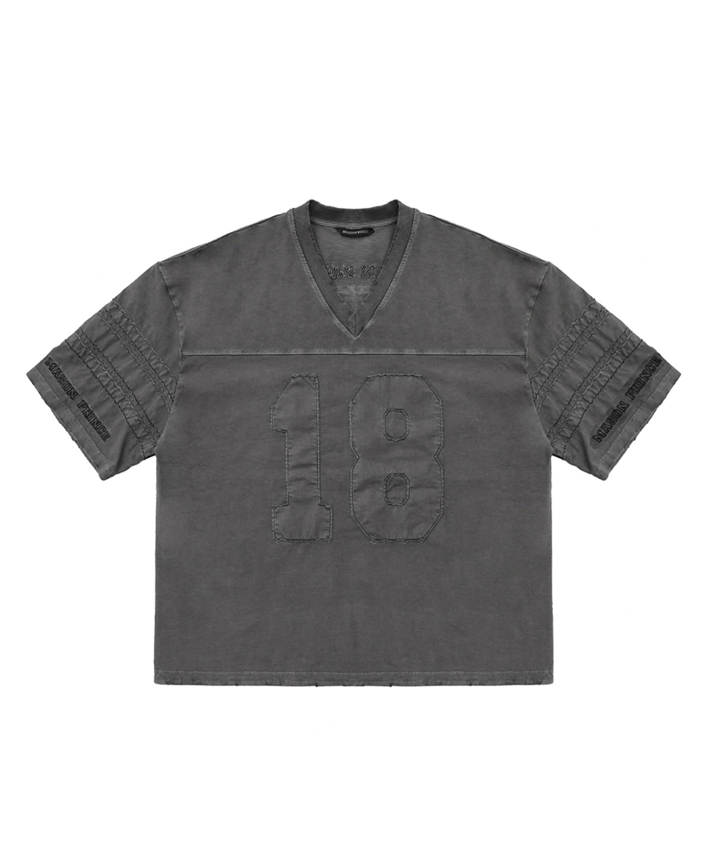 オーバーサイズ ヴィンテージ加工 ナンバリング Vネック Tシャツ DT4366【MASONPRINCE】【2025SS】