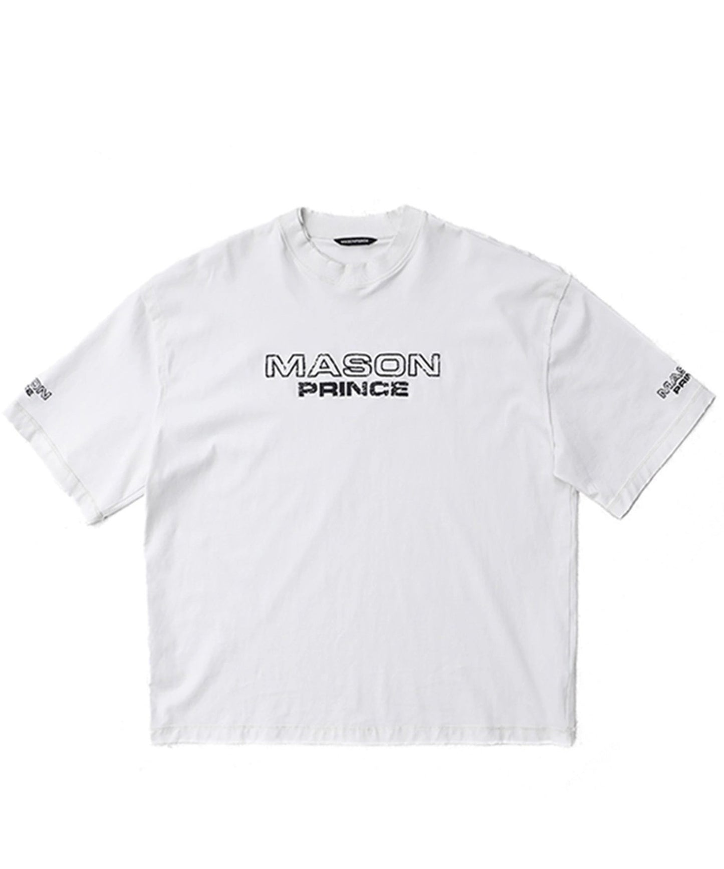 オーバーサイズ 掠れロゴ レイヤードネック Tシャツ DT4367【MASONPRINCE】【2025SS】
