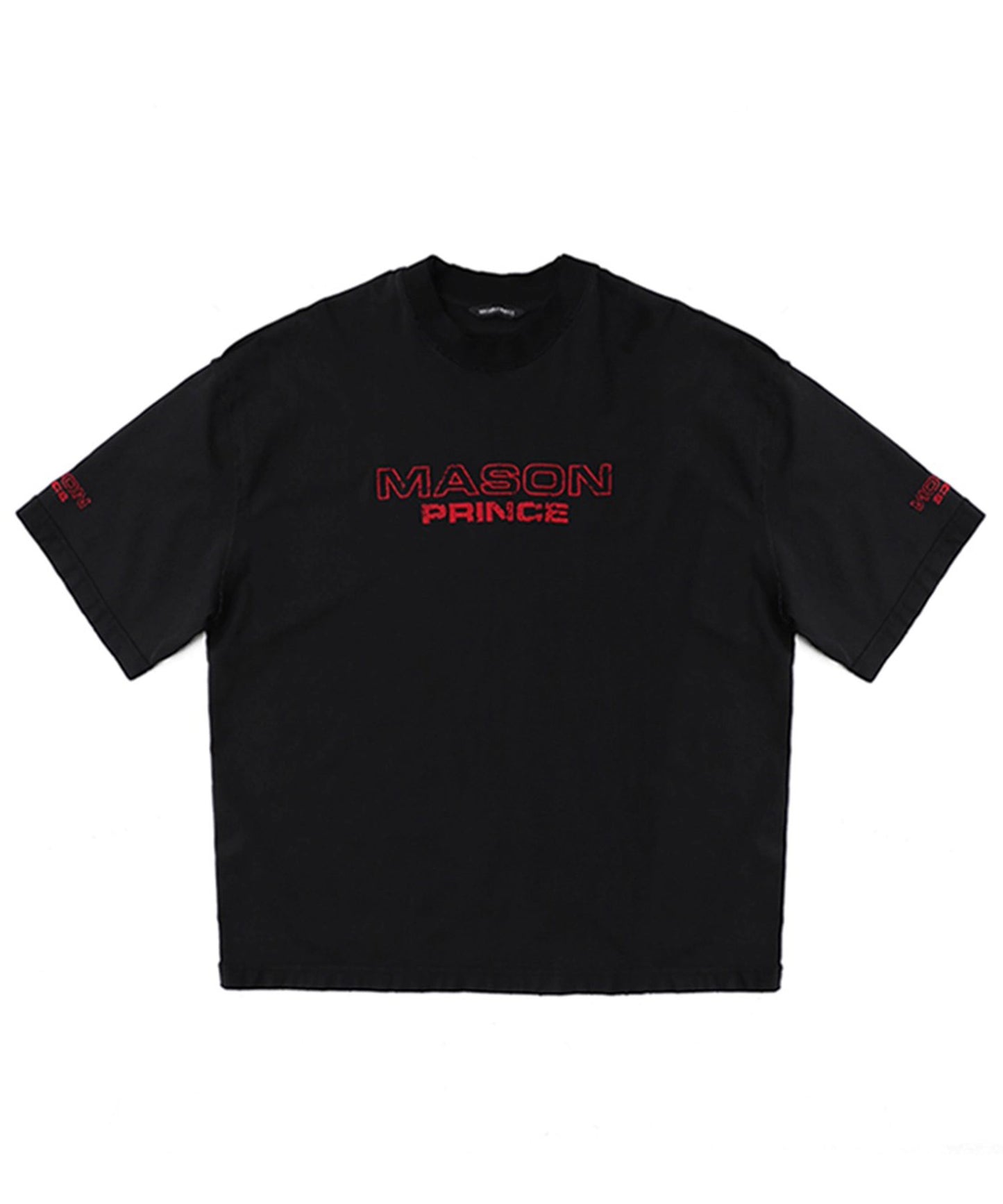 オーバーサイズ 掠れロゴ レイヤードネック Tシャツ DT4367【MASONPRINCE】【2025SS】