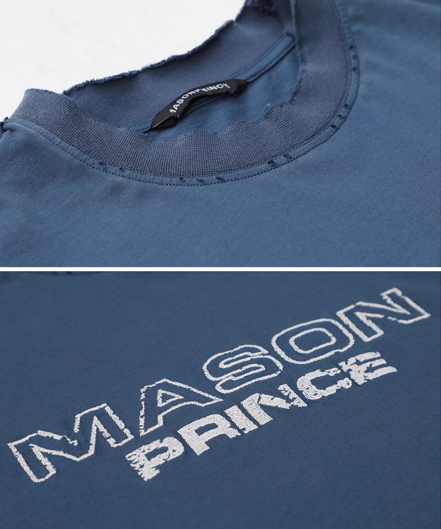 オーバーサイズ 掠れロゴ レイヤードネック Tシャツ DT4367【MASONPRINCE】【2025SS】
