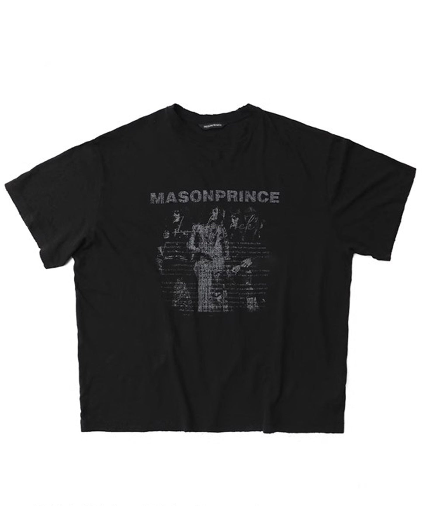 オーバーサイズ ヴィンテージ加工 ロックプリント バンドTシャツ DT4368【MASONPRINCE】【2025SS】