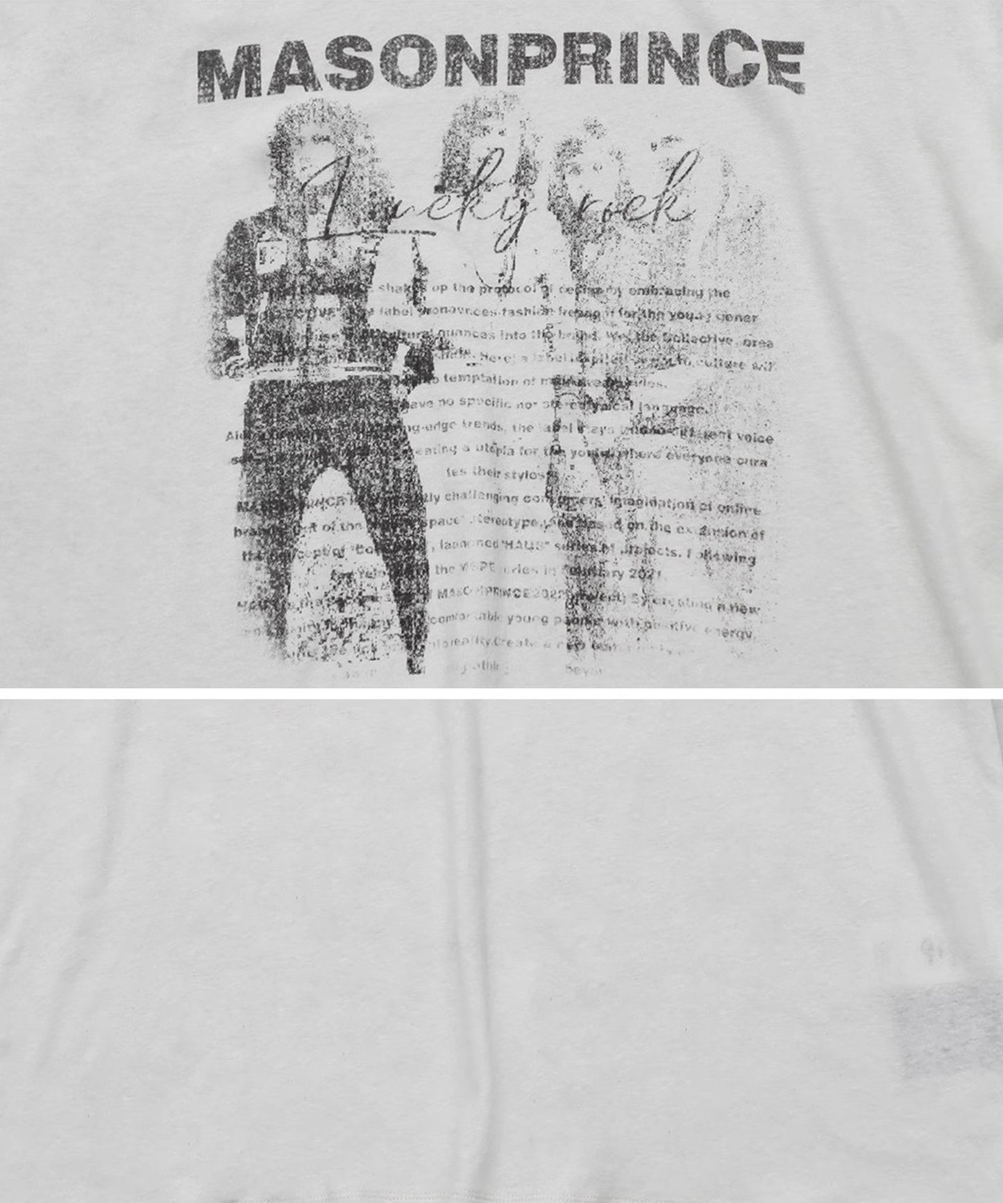 オーバーサイズ ヴィンテージ加工 ロックプリント バンドTシャツ DT4368【MASONPRINCE】【2025SS】