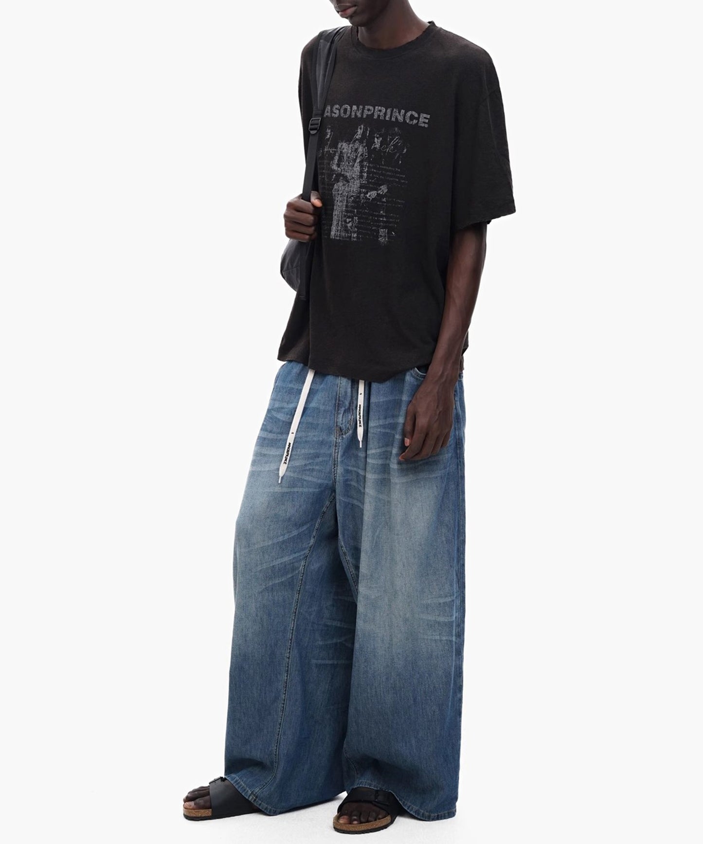 オーバーサイズ ヴィンテージ加工 ロックプリント バンドTシャツ DT4368【MASONPRINCE】【2025SS】