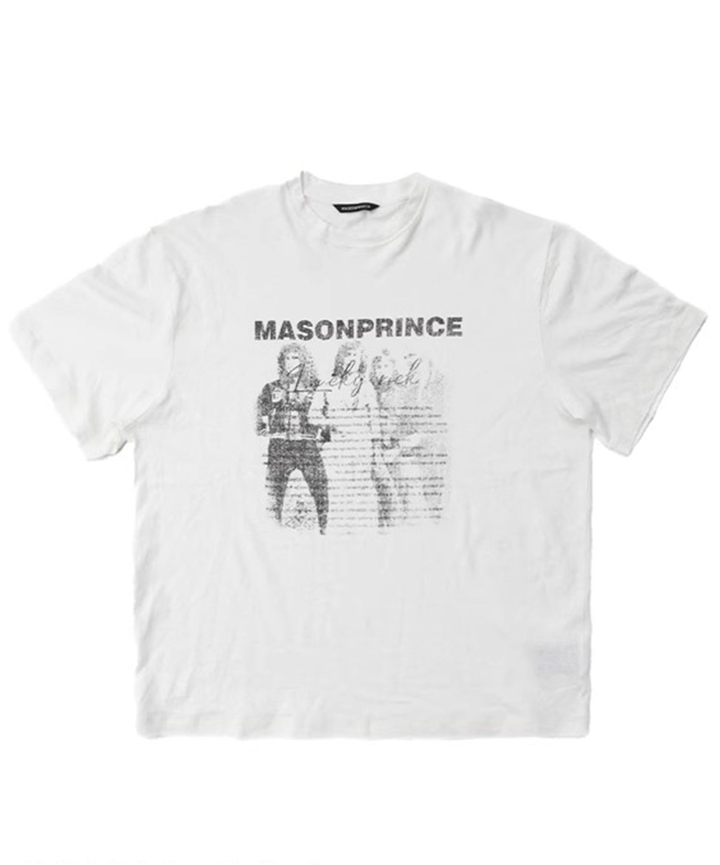 オーバーサイズ ヴィンテージ加工 ロックプリント バンドTシャツ DT4368【MASONPRINCE】【2025SS】