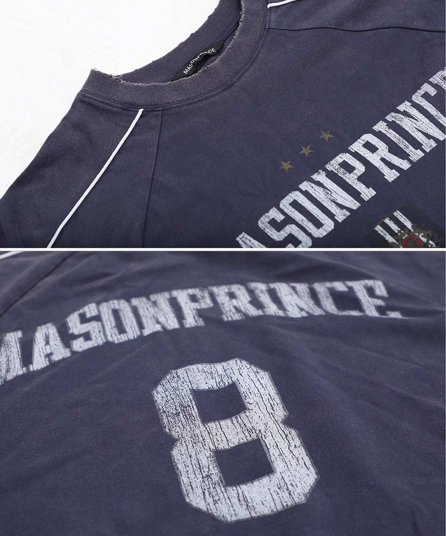 オーバーサイズ ヴィンテージウォッシュ加工 ナンバリング Tシャツ DT4380【MASONPRINCE】【2025SS】
