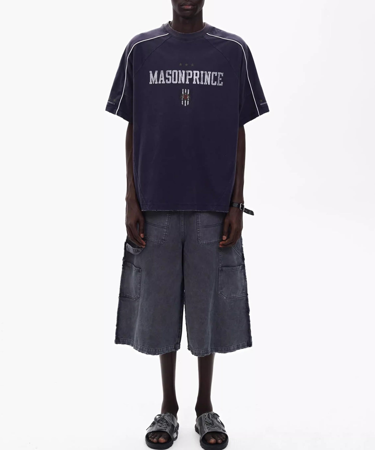 オーバーサイズ ヴィンテージウォッシュ加工 ナンバリング Tシャツ DT4380【MASONPRINCE】【2025SS】