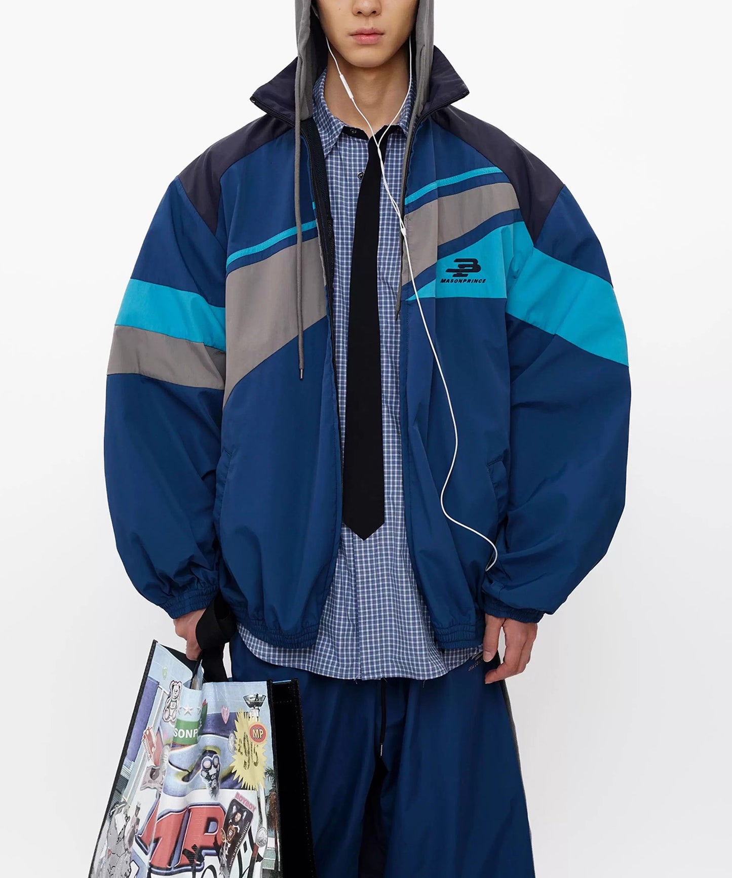 オーバーサイズ フード付き ブロックカラー トラックJKT JK4055【MASONPRINCE】【2025AW】
