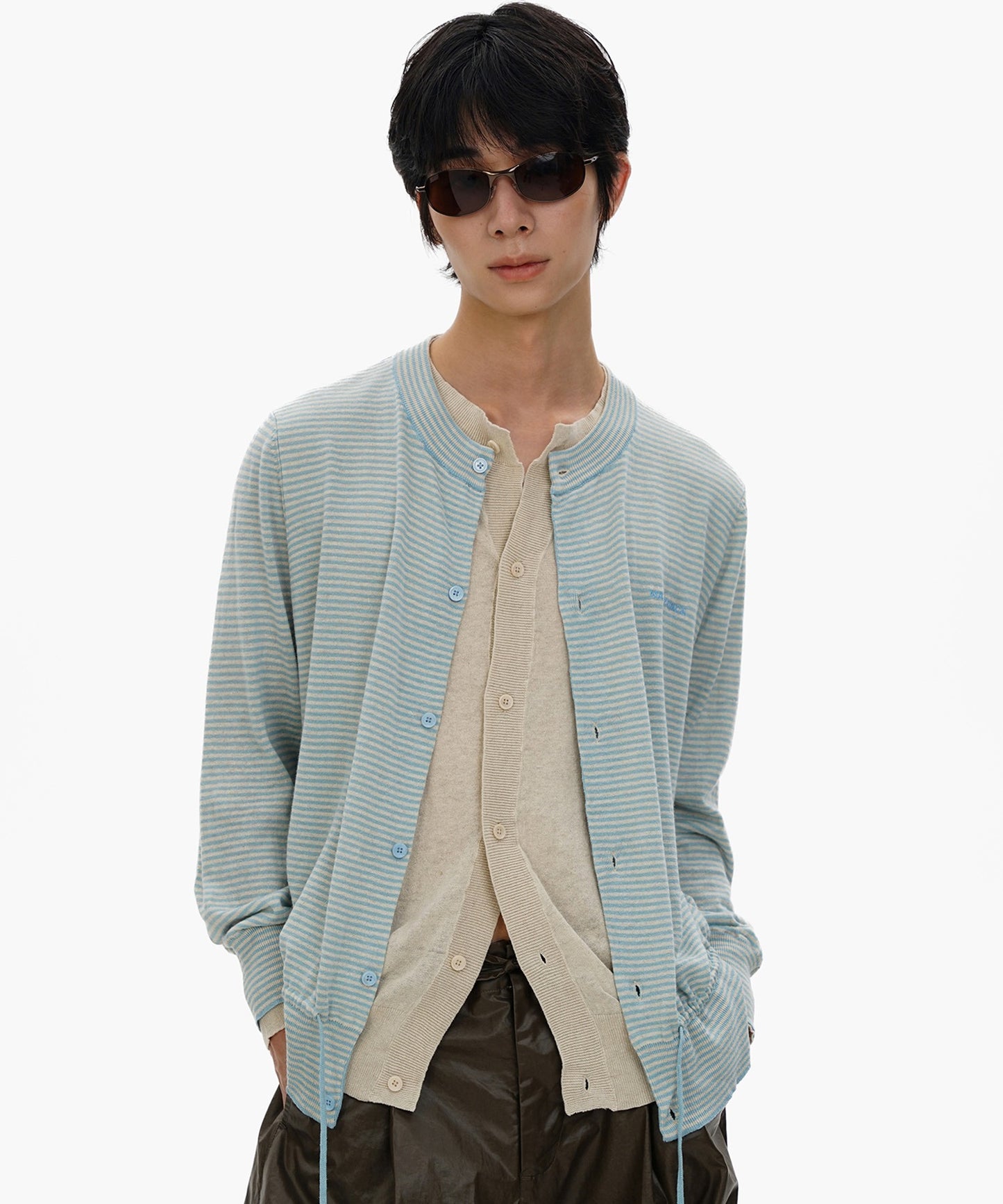 フェイクツーピース ボーダー カーディガン KS3249【MASONPRINCE】【2025AW】