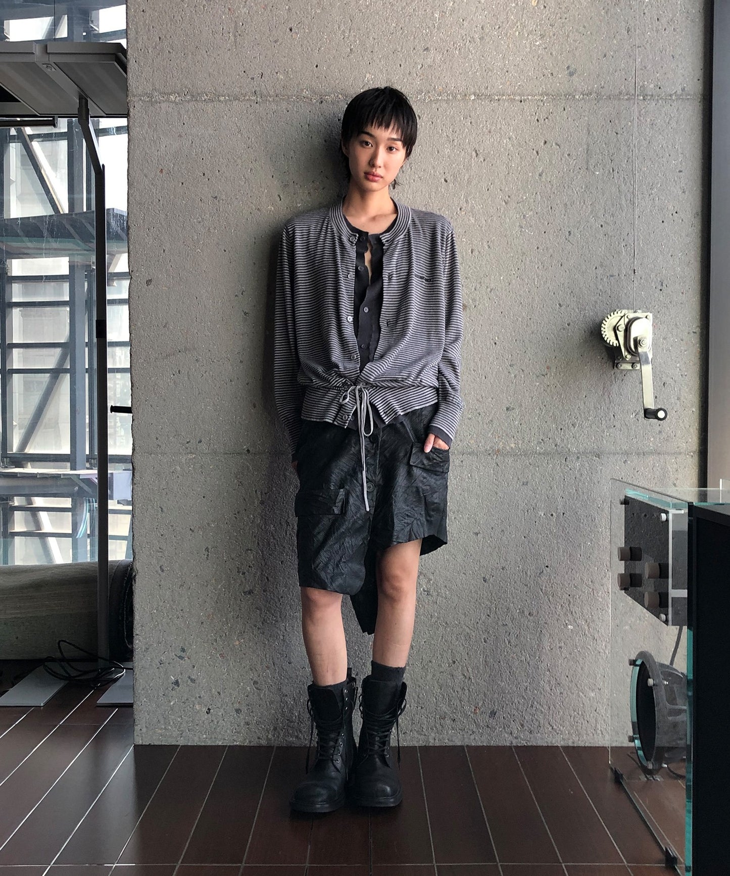 フェイクツーピース ボーダー カーディガン KS3249【MASONPRINCE】【2025AW】