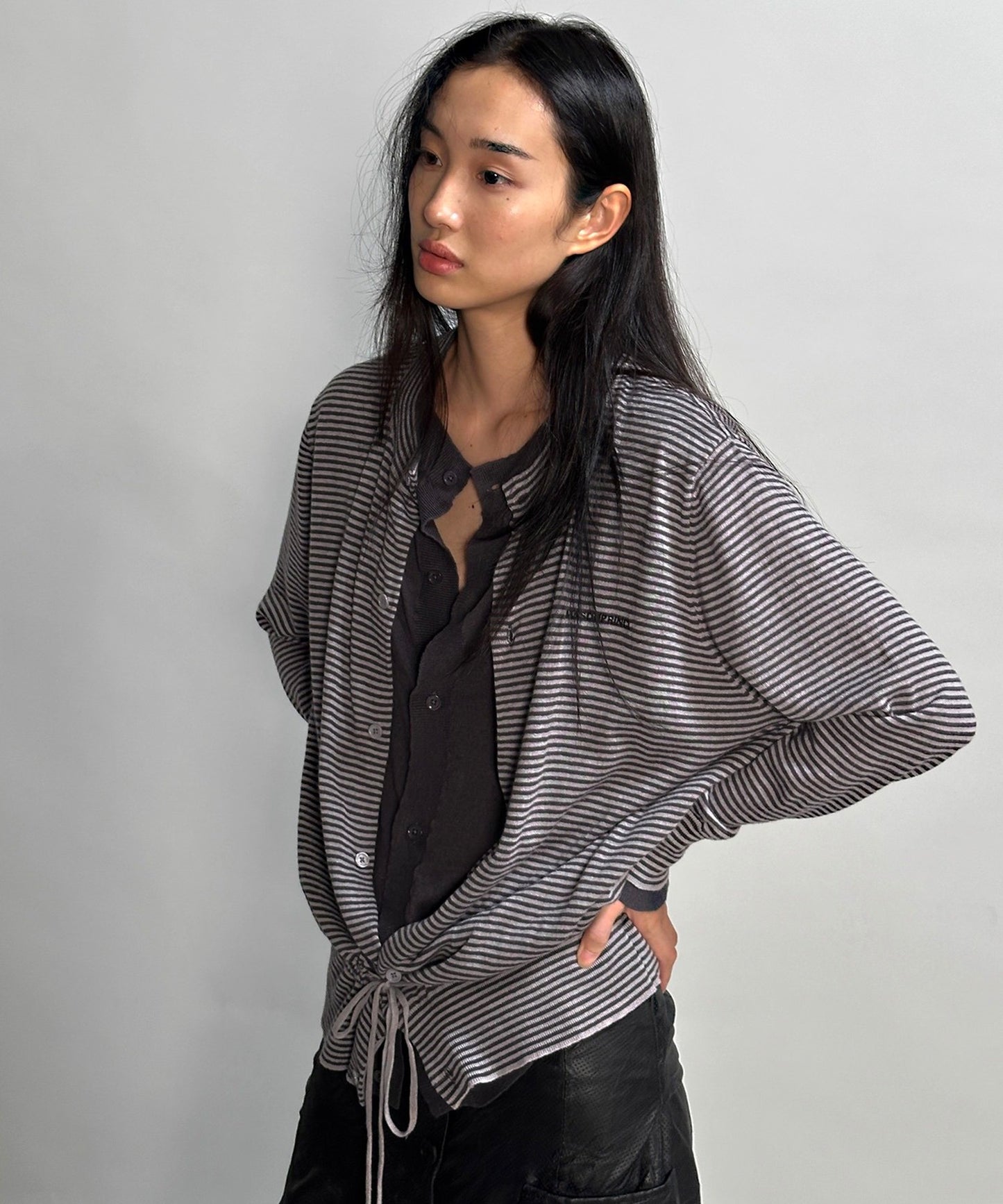フェイクツーピース ボーダー カーディガン KS3249【MASONPRINCE】【2025AW】