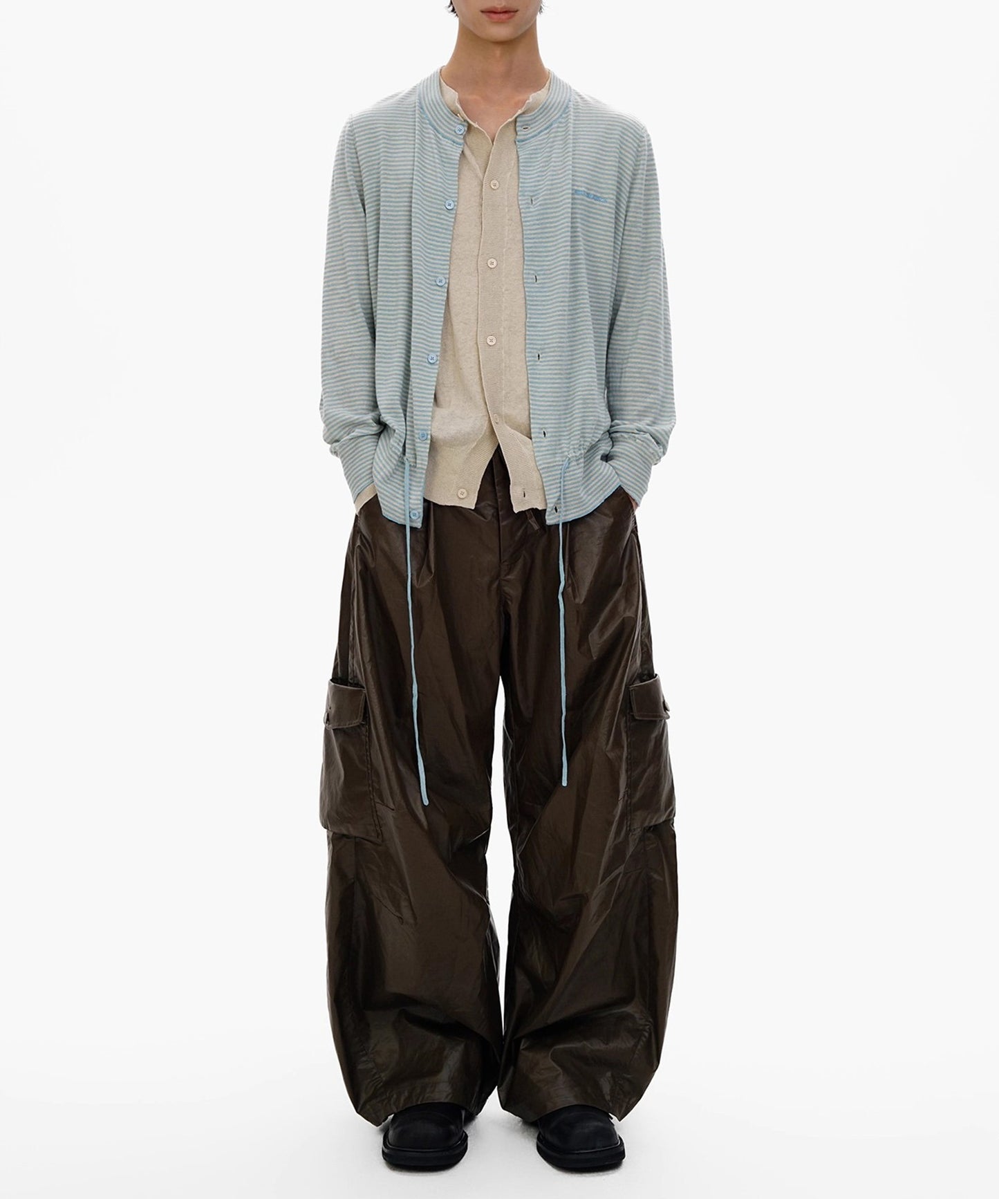 フェイクツーピース ボーダー カーディガン KS3249【MASONPRINCE】【2025AW】