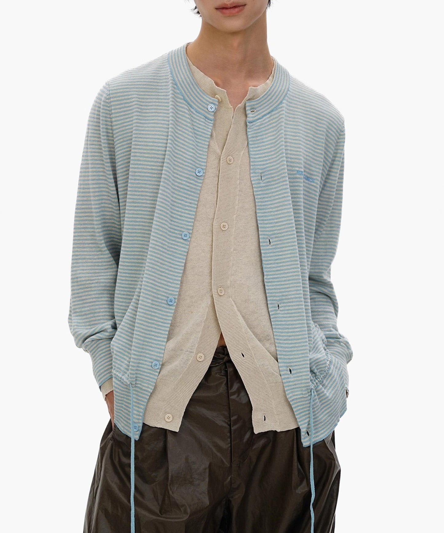 フェイクツーピース ボーダー カーディガン KS3249【MASONPRINCE】【2025AW】