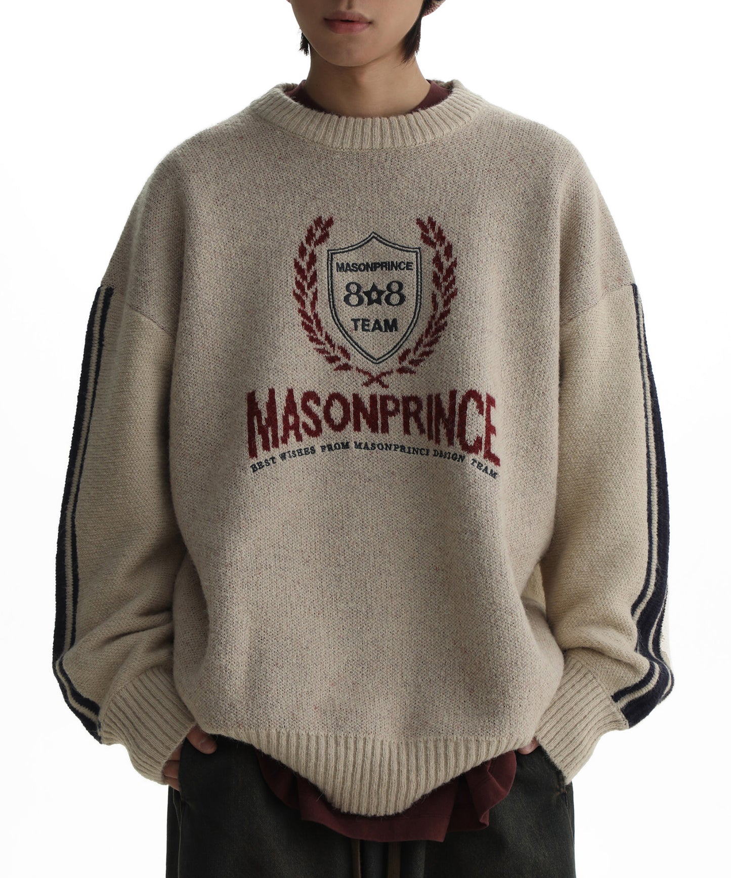 Sideline logo embroidered knit pullover MY2101