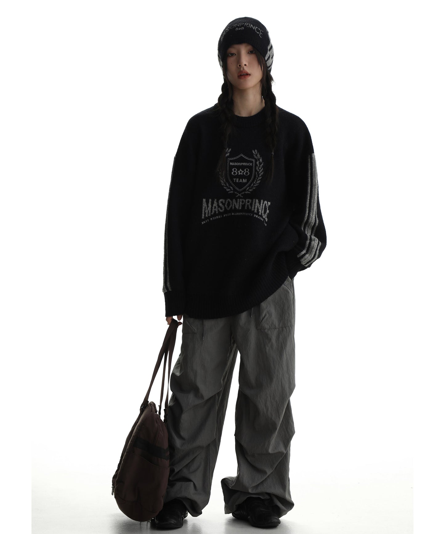 Sideline logo embroidered knit pullover MY2101