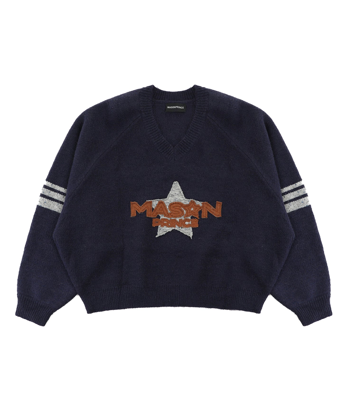 Dolman sleeve side line V-neck knit MY2129