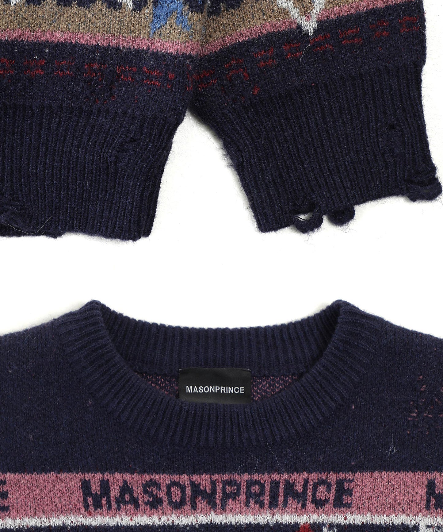 Oversized jacquard embroidered all-over pattern knit MY2136