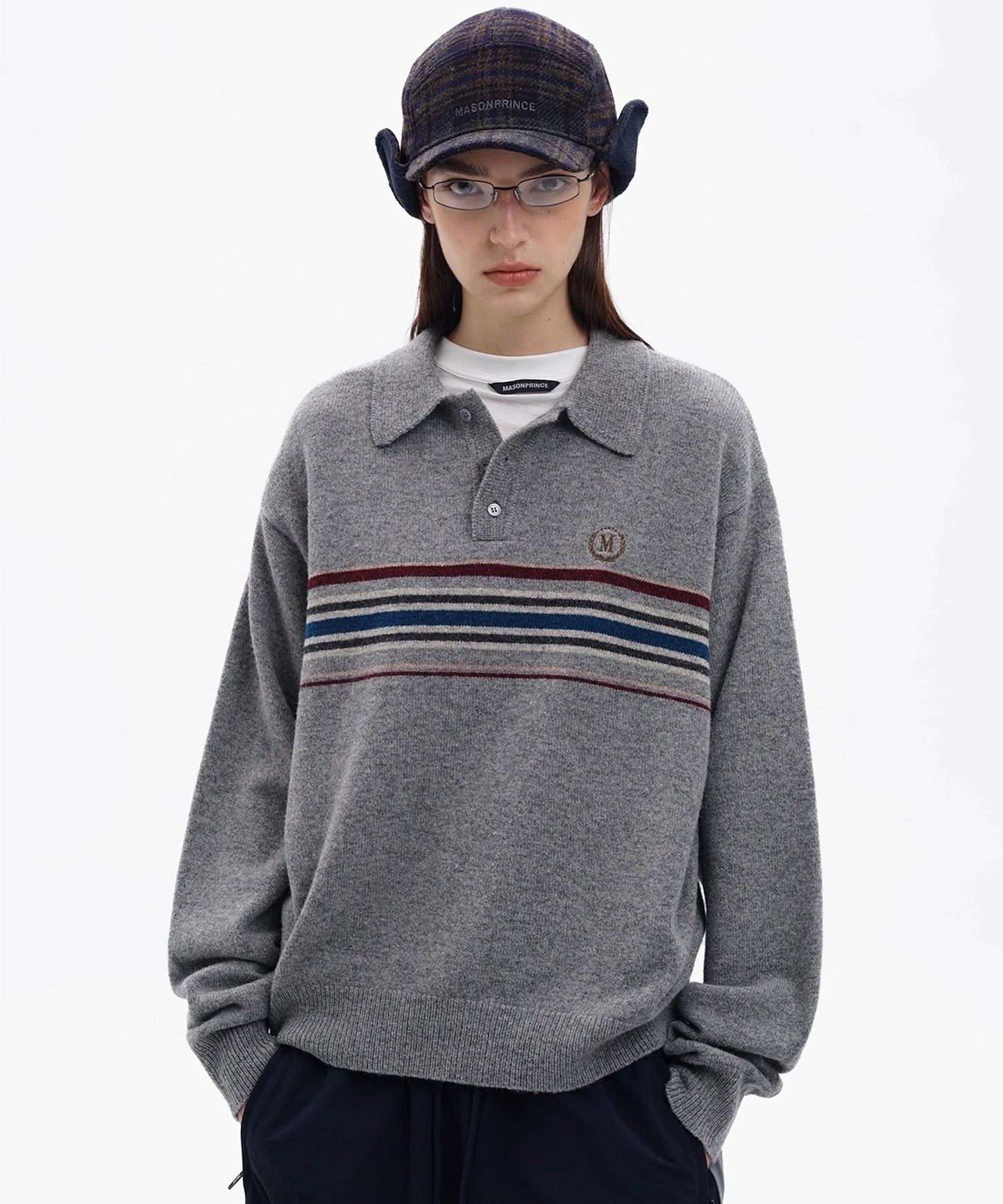 カレッジスタイル ポロネック ニット MY2165【MASONPRINCE】【2025AW】