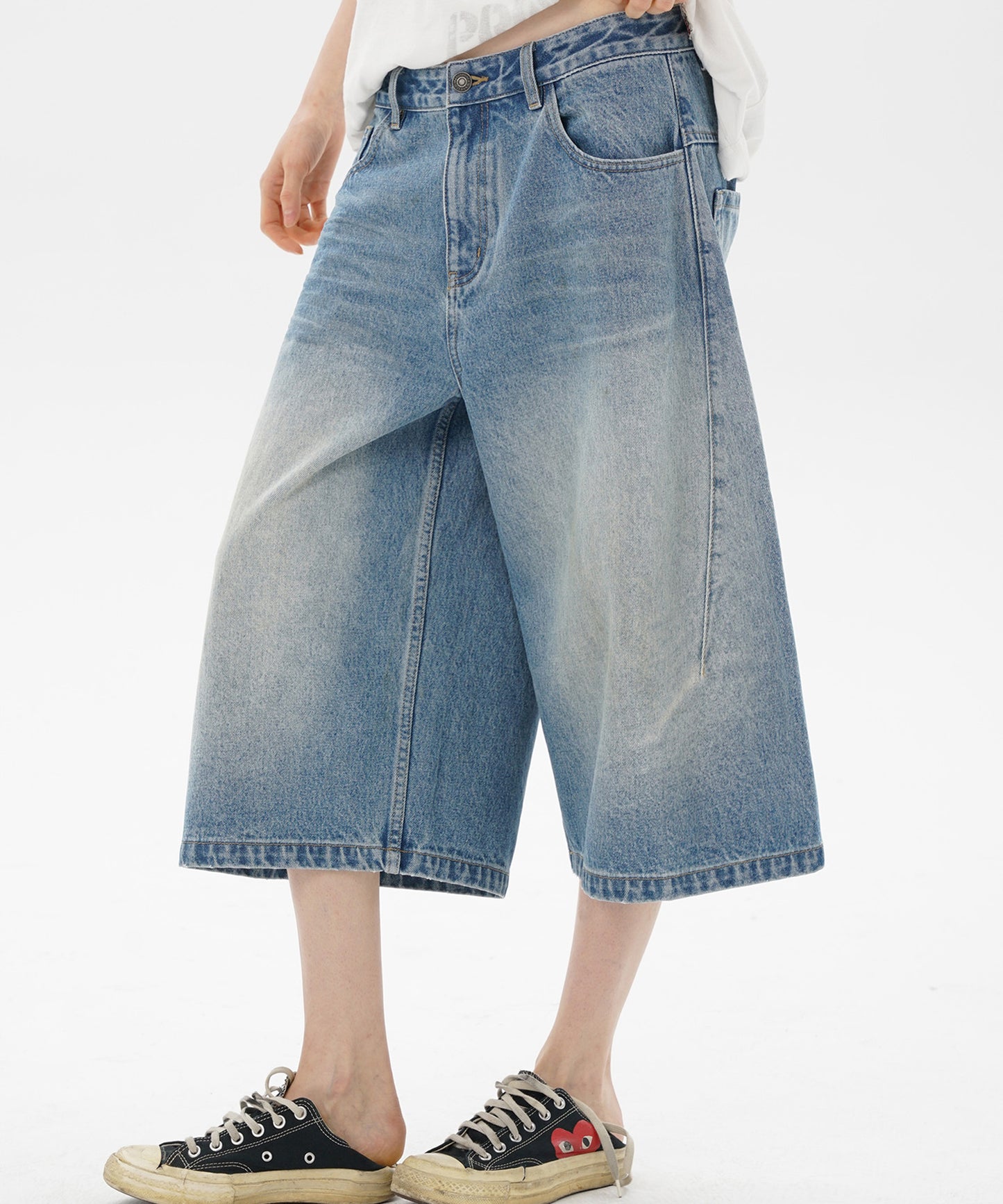 ルーズフィット シミター クロップド デニムパンツ NDK1985【MASONPRINCE】【2025SS】