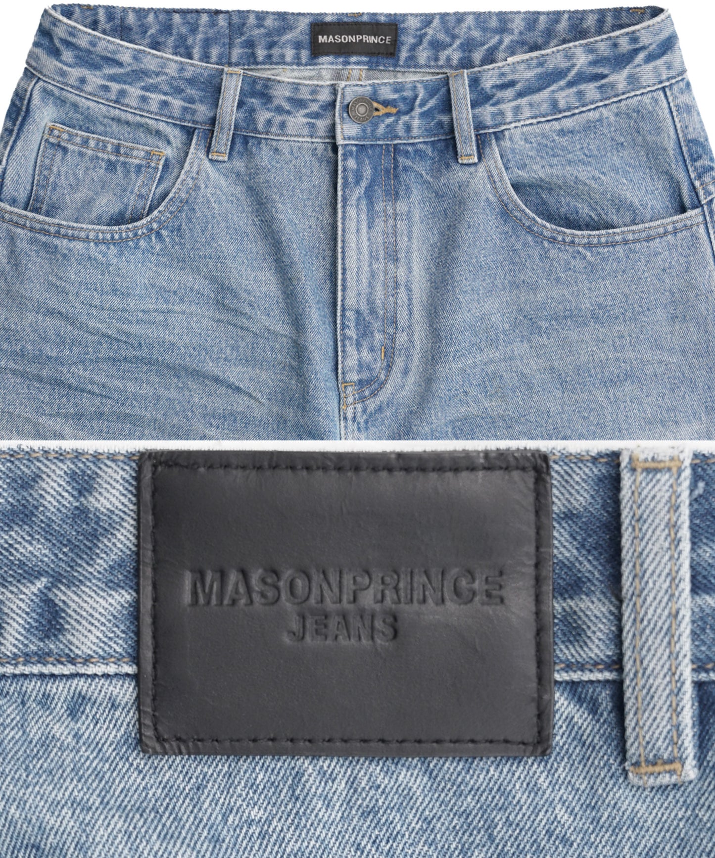 ルーズフィット シミター クロップド デニムパンツ NDK1985【MASONPRINCE】【2025SS】