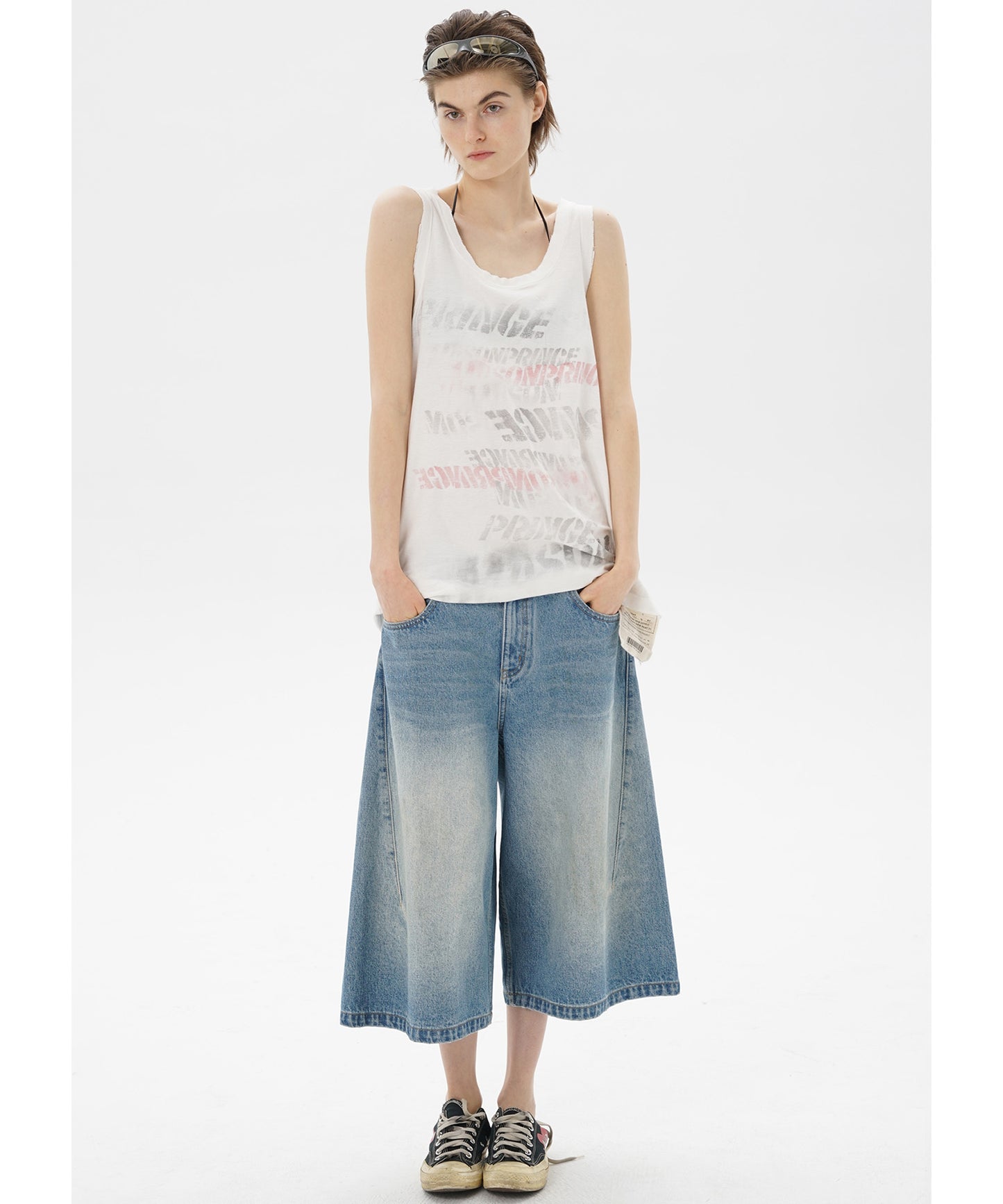 ルーズフィット シミター クロップド デニムパンツ NDK1985【MASONPRINCE】【2025SS】