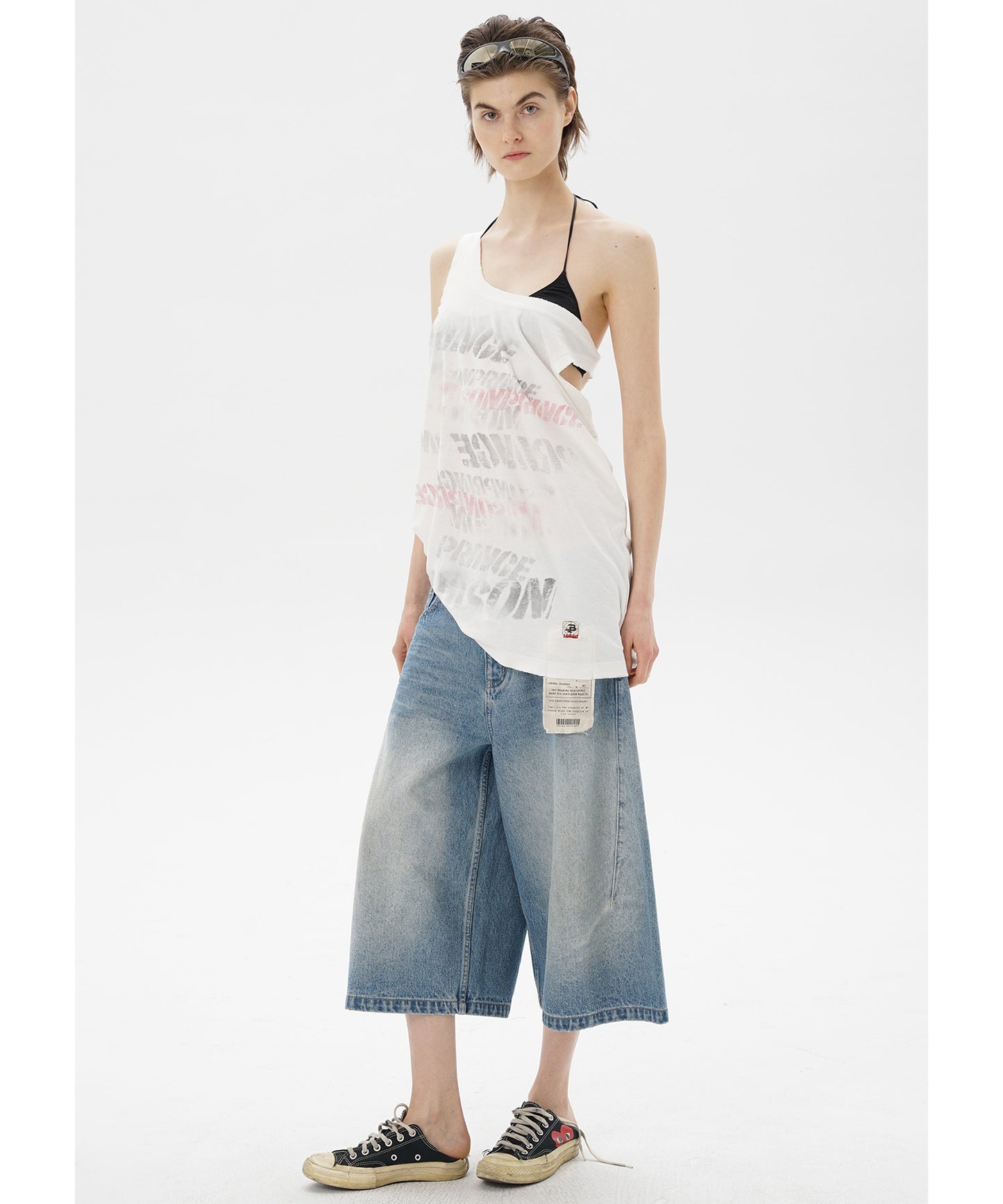 ルーズフィット シミター クロップド デニムパンツ NDK1985【MASONPRINCE】【2025SS】
