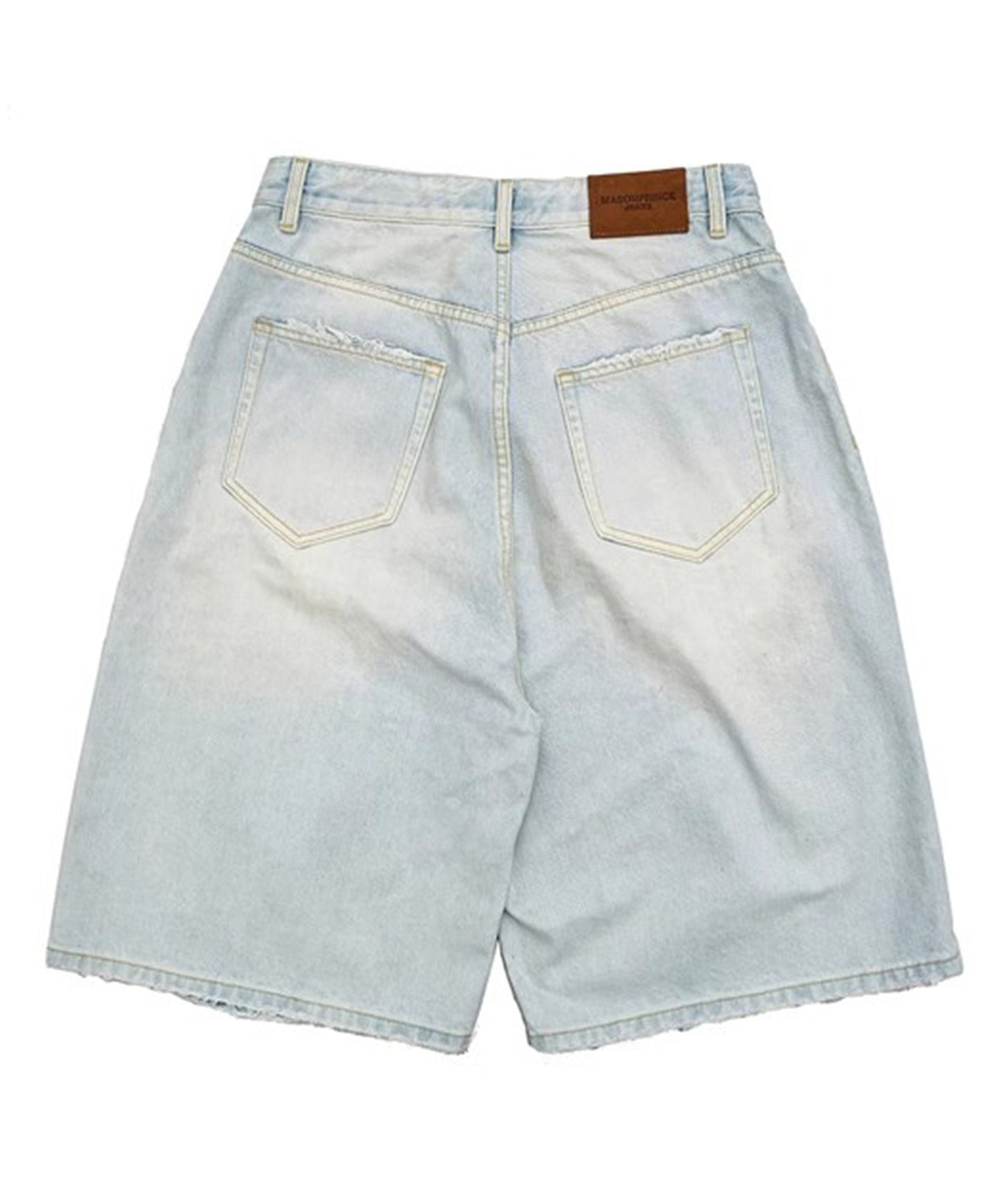 ルーズフィット ダメージ加工 クロップドデニムパンツ NDK1988【MASONPRINCE】【2025SS】