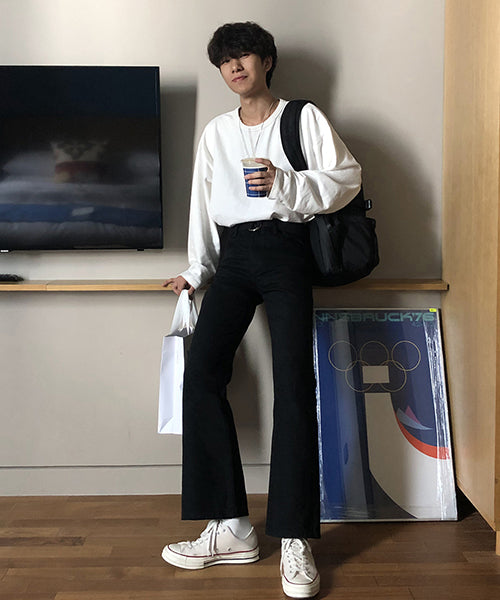 Vintage processed flare denim pants NZK1934