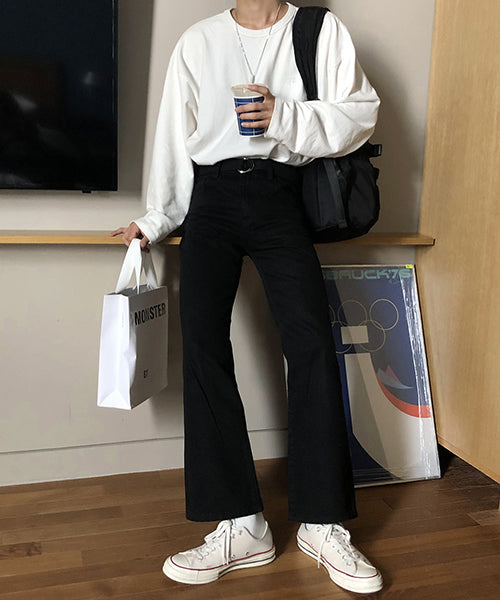 Vintage processed flare denim pants NZK1934