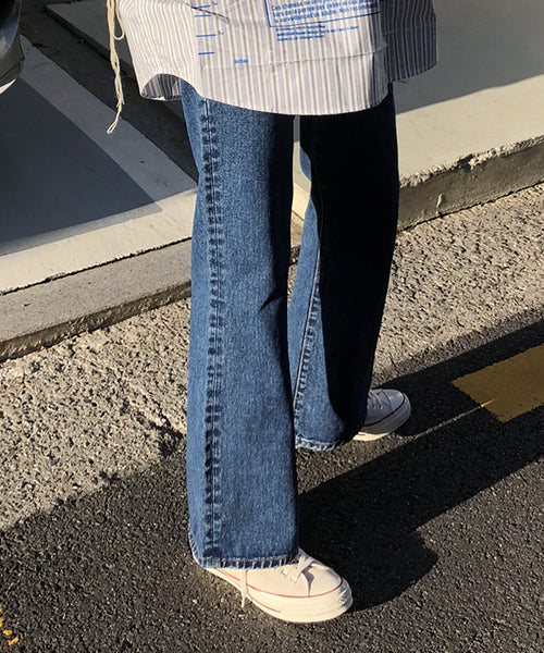 Vintage processed flare denim pants NZK1934