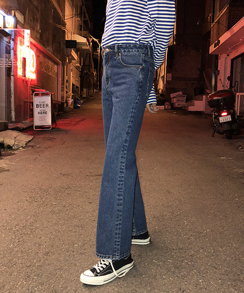 Vintage processed flare denim pants NZK1934