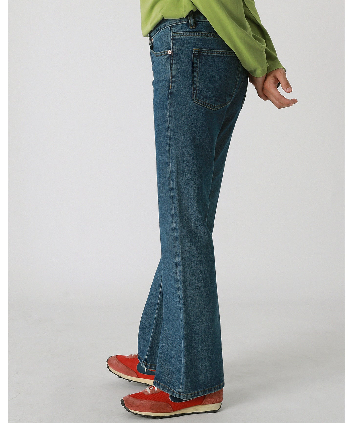 Vintage processed flare denim pants NZK1934
