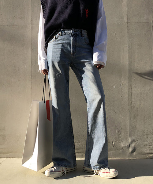 Vintage processed flare denim pants NZK1934